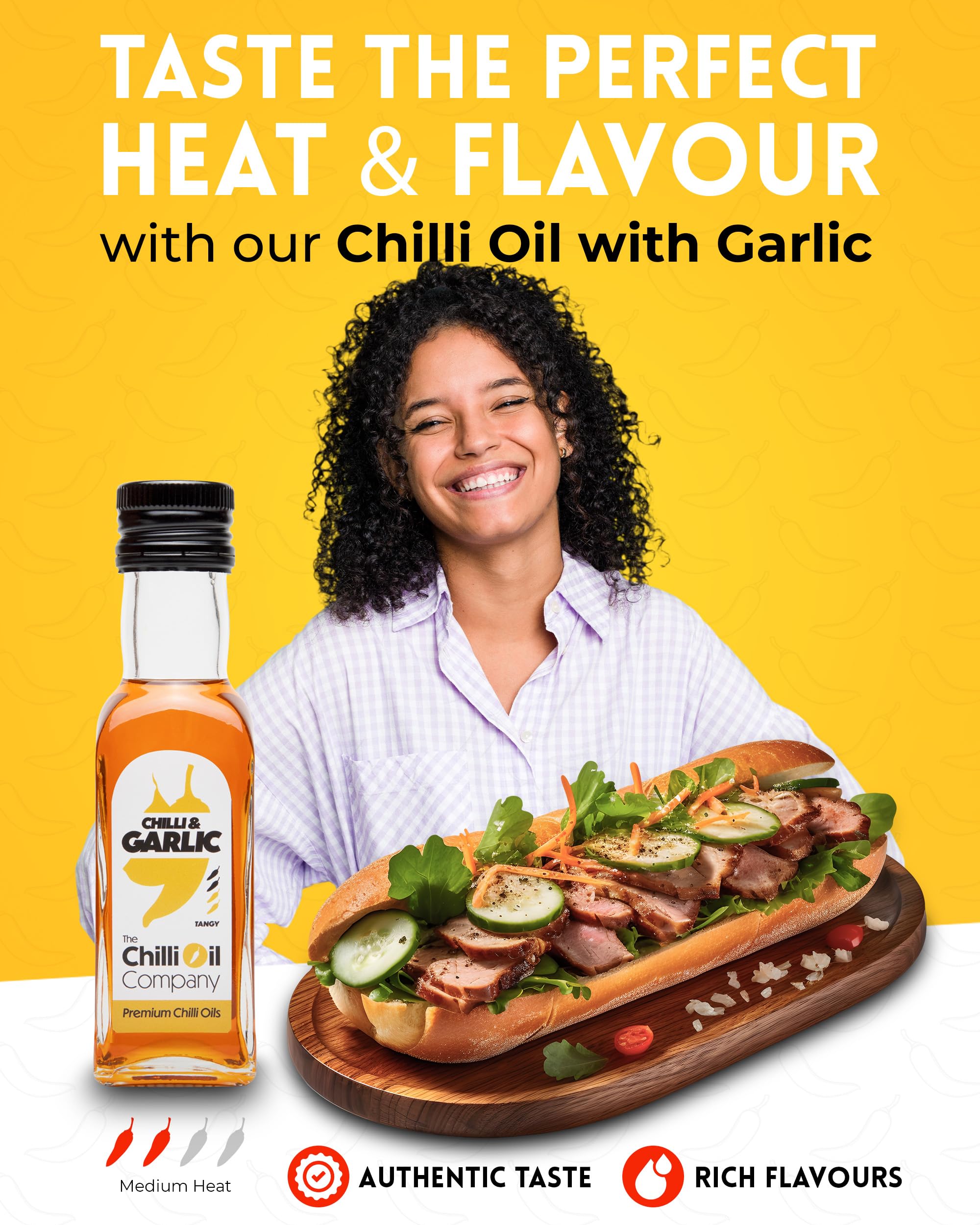 The Chilli Oil Company - Chilli with Garlic 125ml - Medium Hot Sauce with Spanish Extra Virgin Olive Oil 3