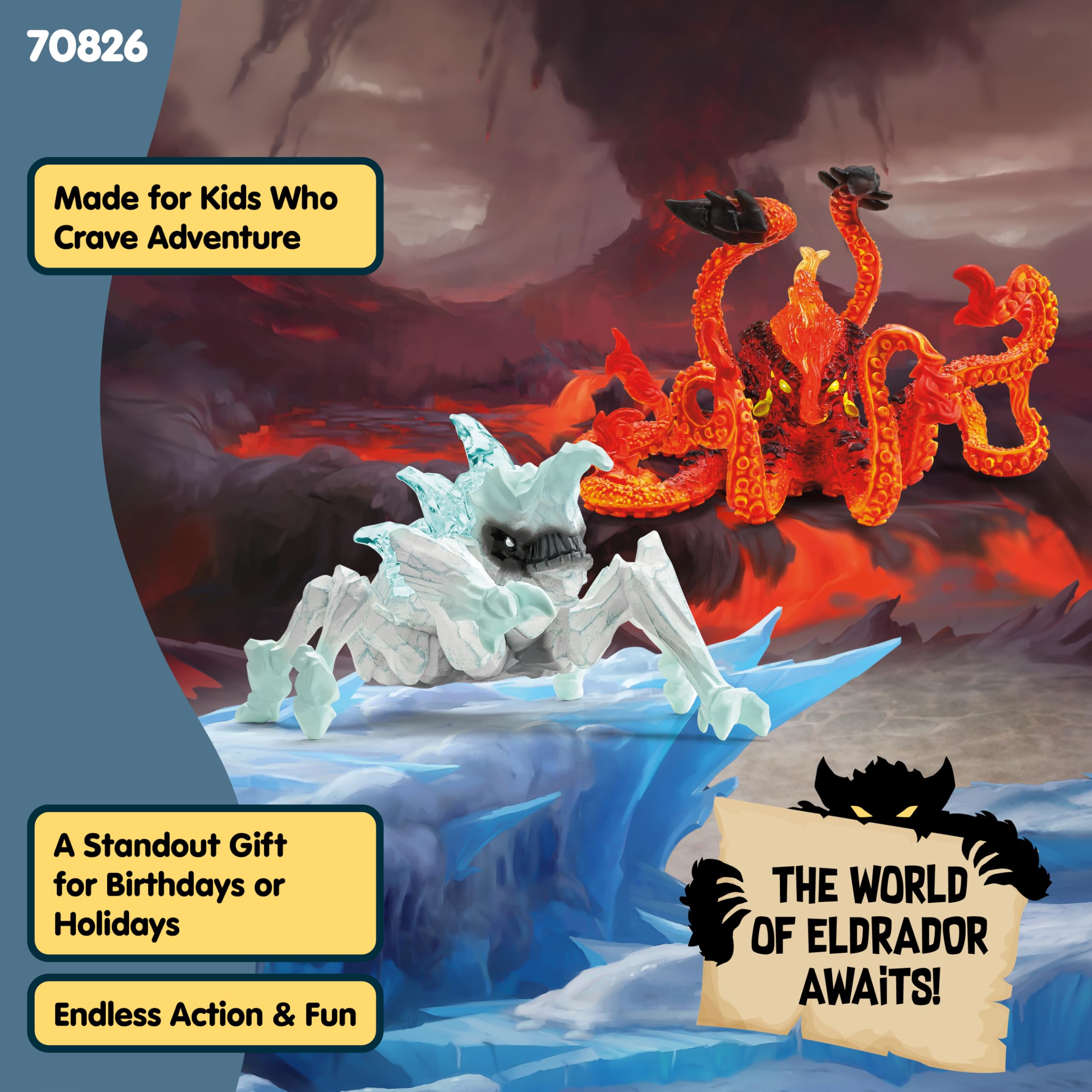 Schleich ELDRADOR CREATURES Ice Bug vs. Fire Kraken Figure Set | 18 cm | Ages 7+ 7
