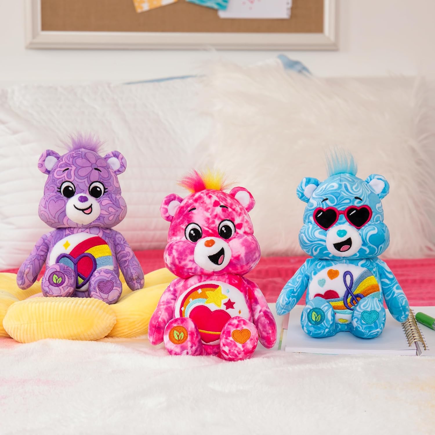 Care Bears Blissful Heart Bear 22cm Bean Plush - Soft Cuddly Toy for Kids 4