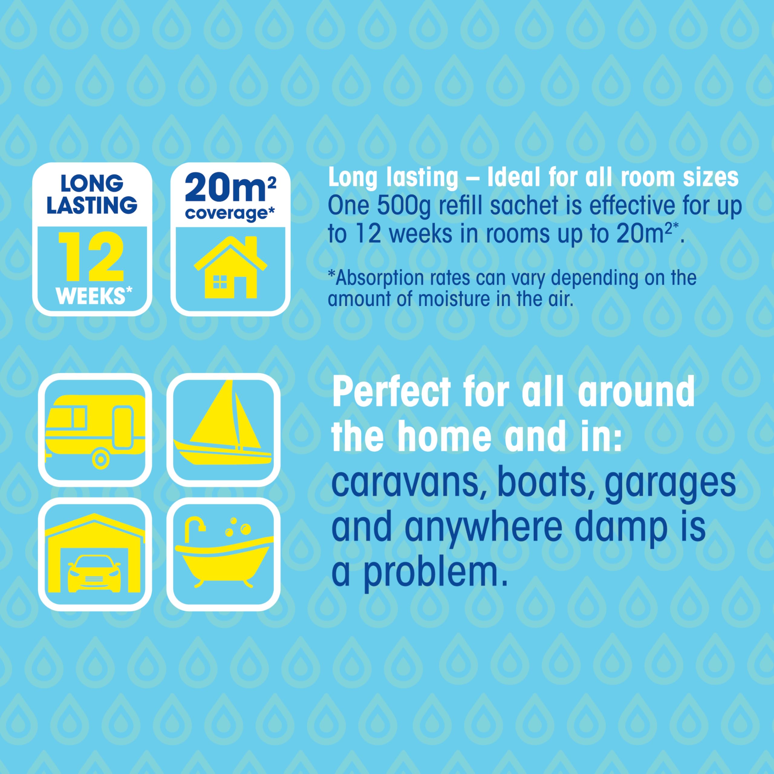 Kilrock Damp Clear Moisture Trap - 2X 500g Sachets for Home Moisture Control 4