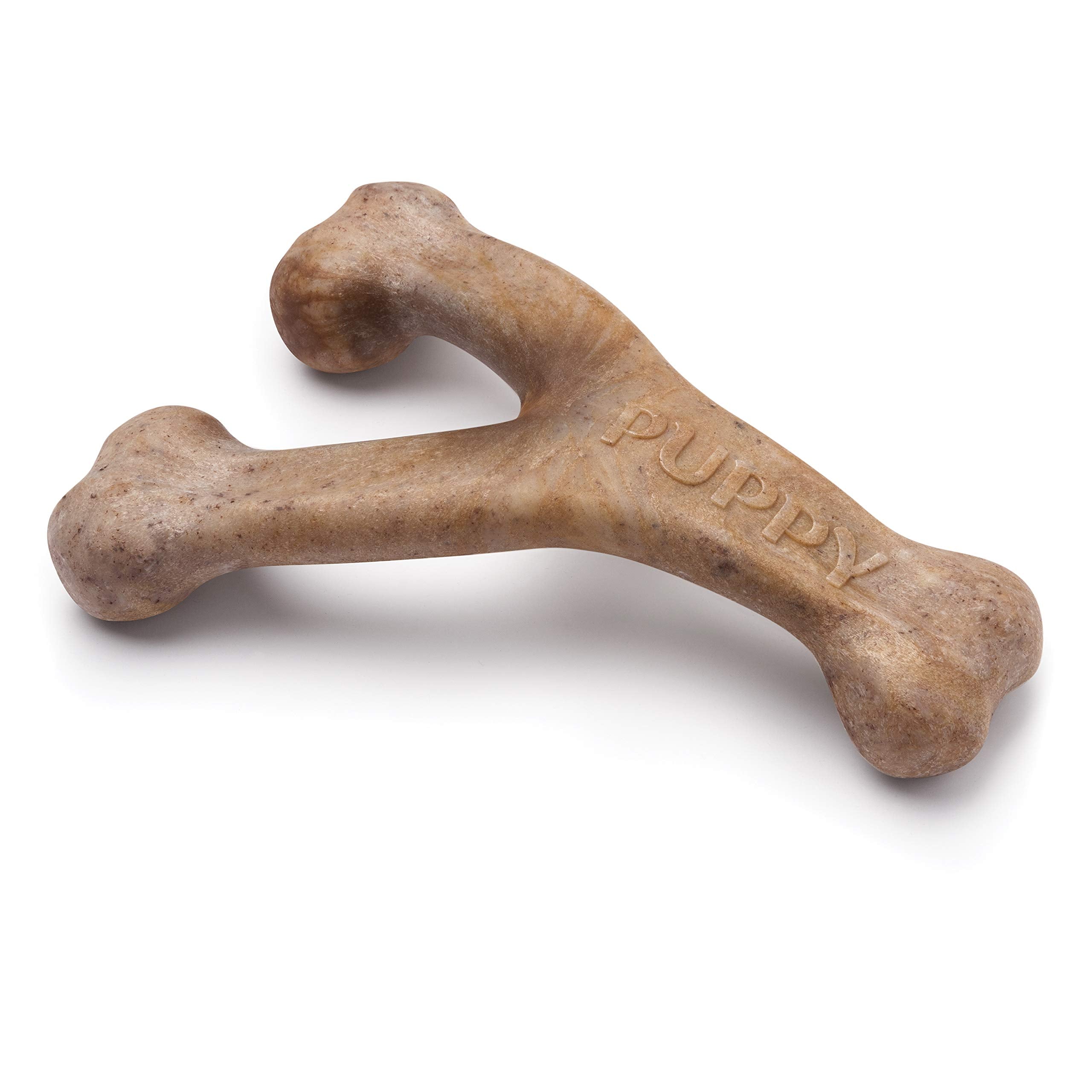 Benebone Puppy Wishbone Dog Chew Toy - Real Bacon Flavor | Medium Size | Heavy Duty Nylon