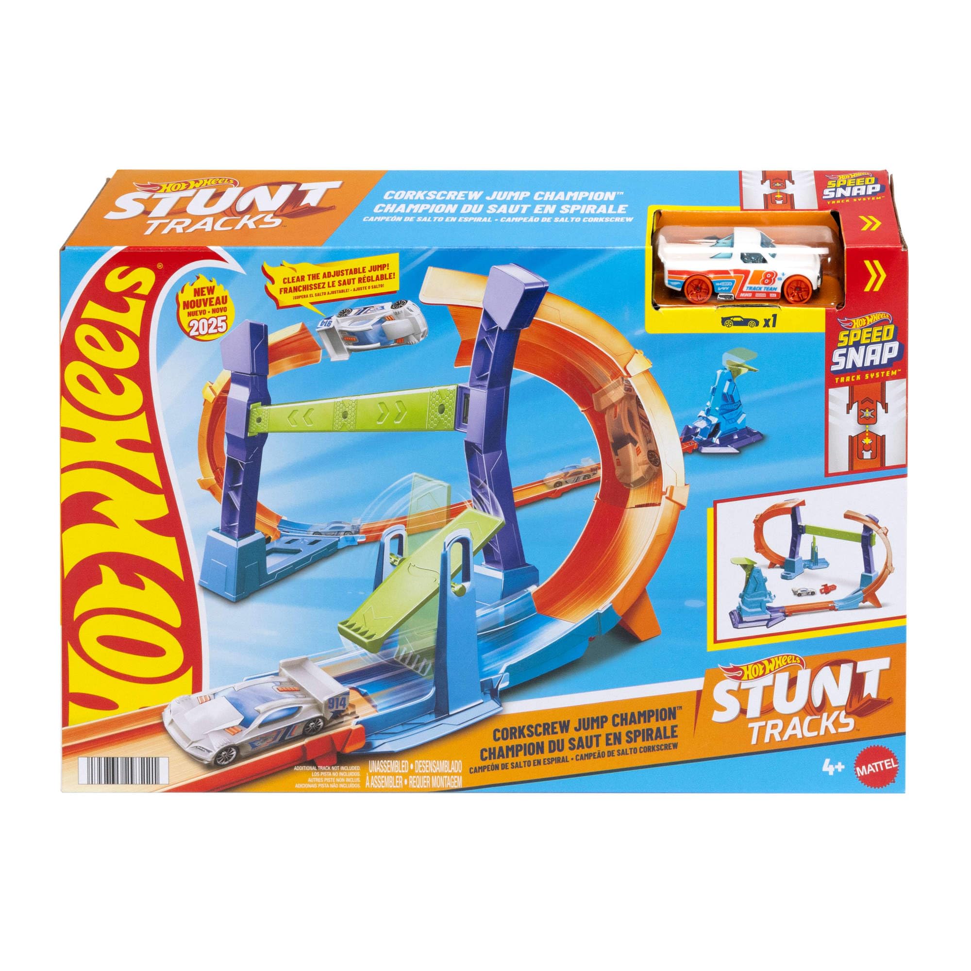 Hot Wheels Stunt Tracks Corkscrew Jump Track Set for Ages 4-6 6