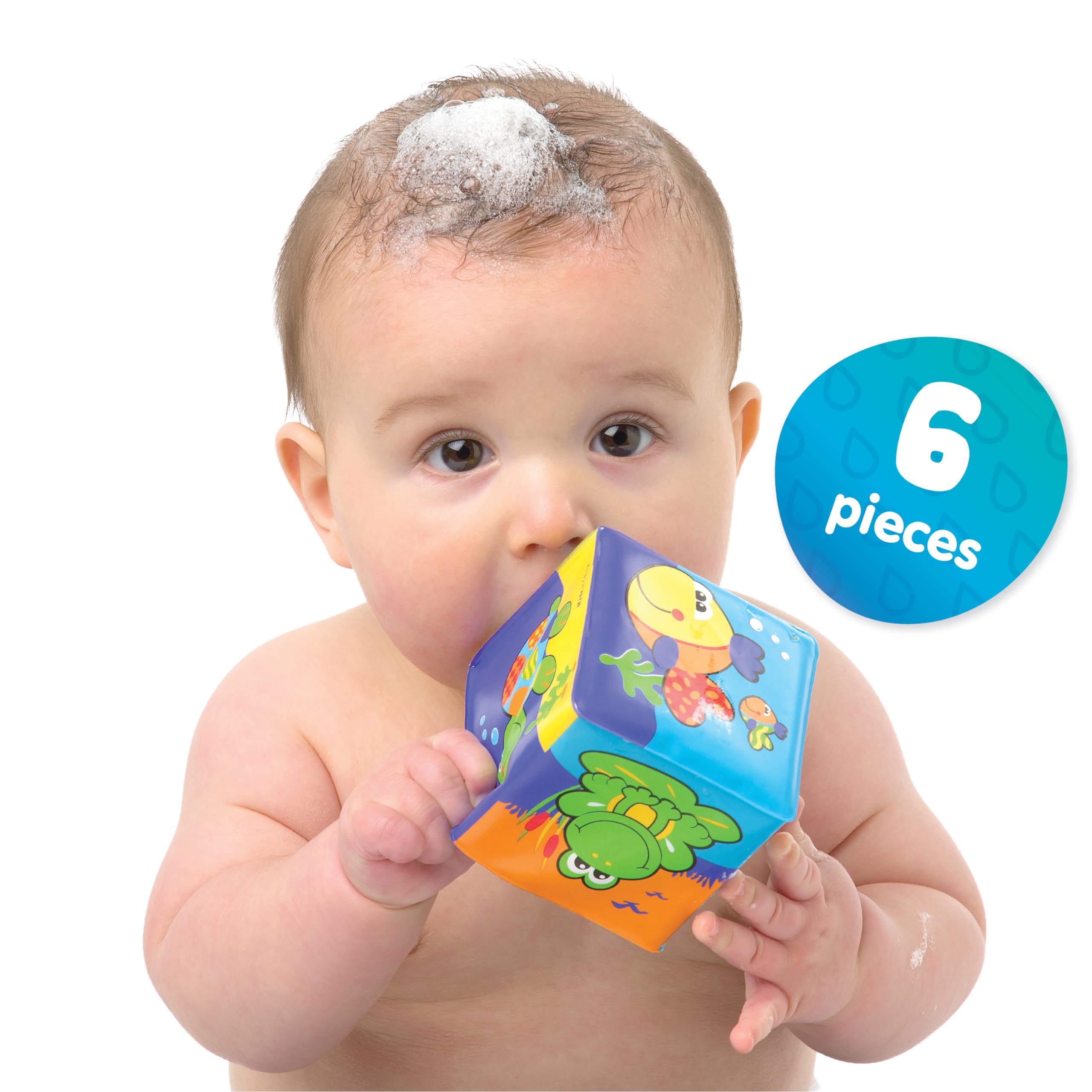 Playgro Bathtime Soft Blocks - 6 Pieces, Animal Figures | Ages 6 Months+ 5