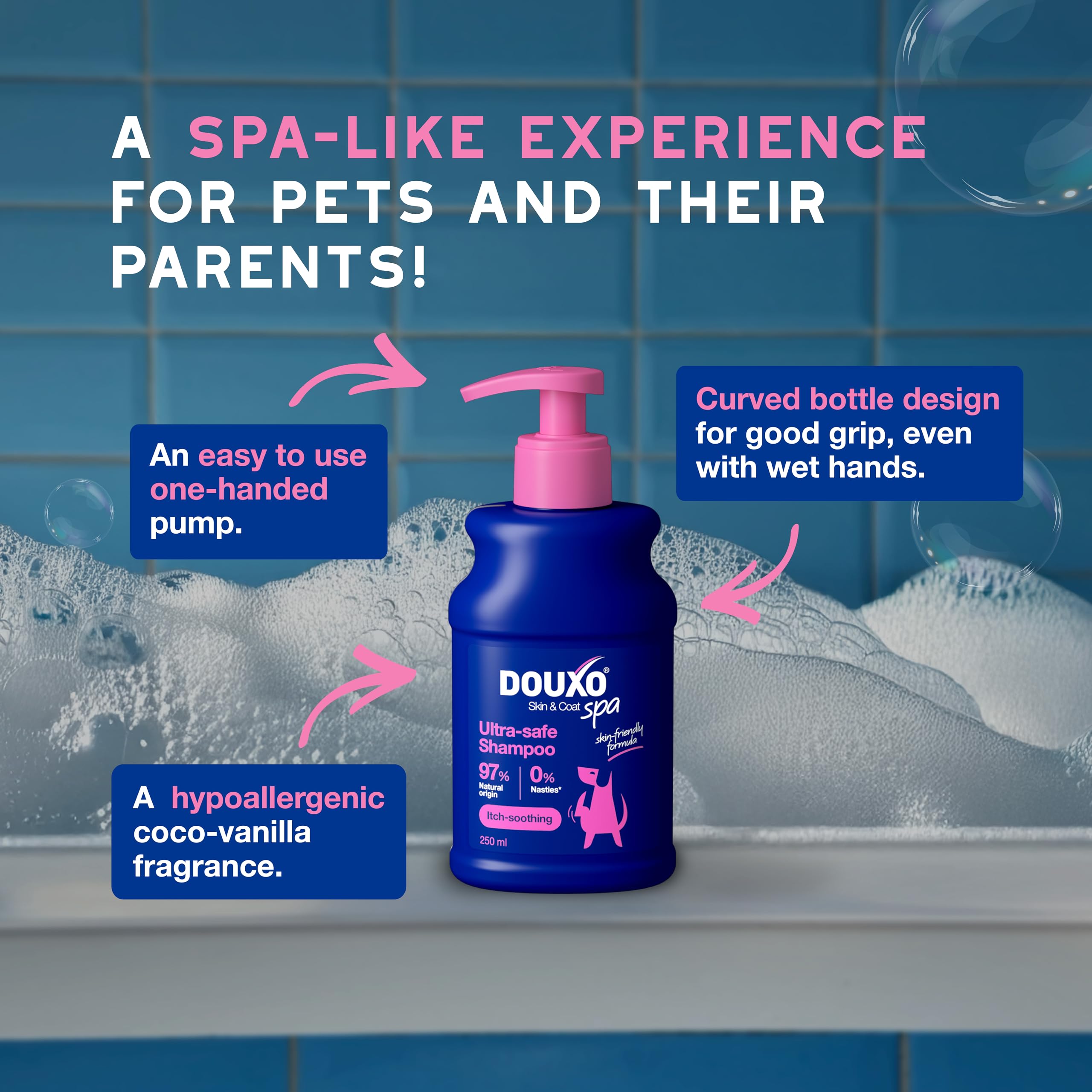 Douxo Skin & Coat SPA Soothing Dog Shampoo - 250 ml | Hydrating & pH Balanced 5