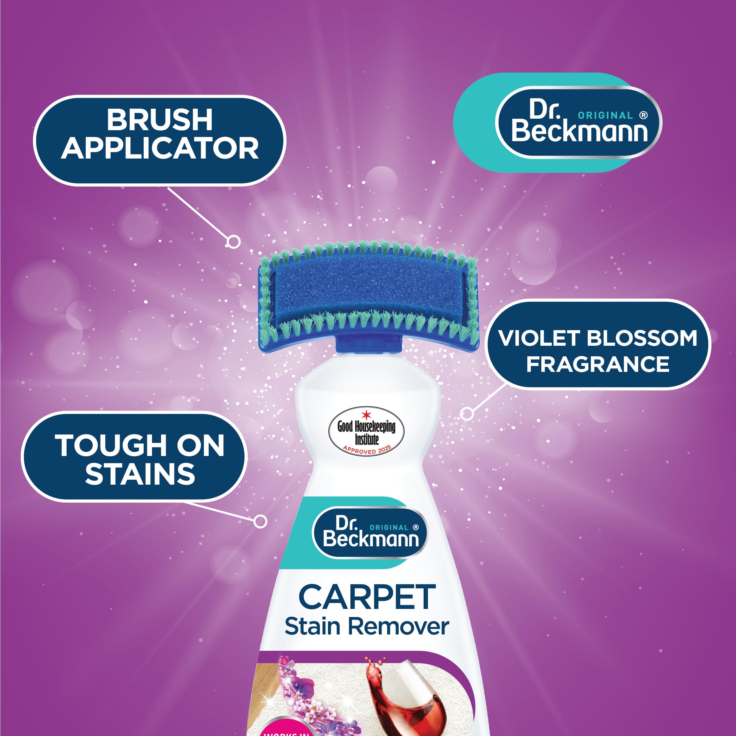 Dr. Beckmann Carpet Stain Remover - Powerful Oxi-Based Formula | 650 ml | Violet Blossom Scent 2