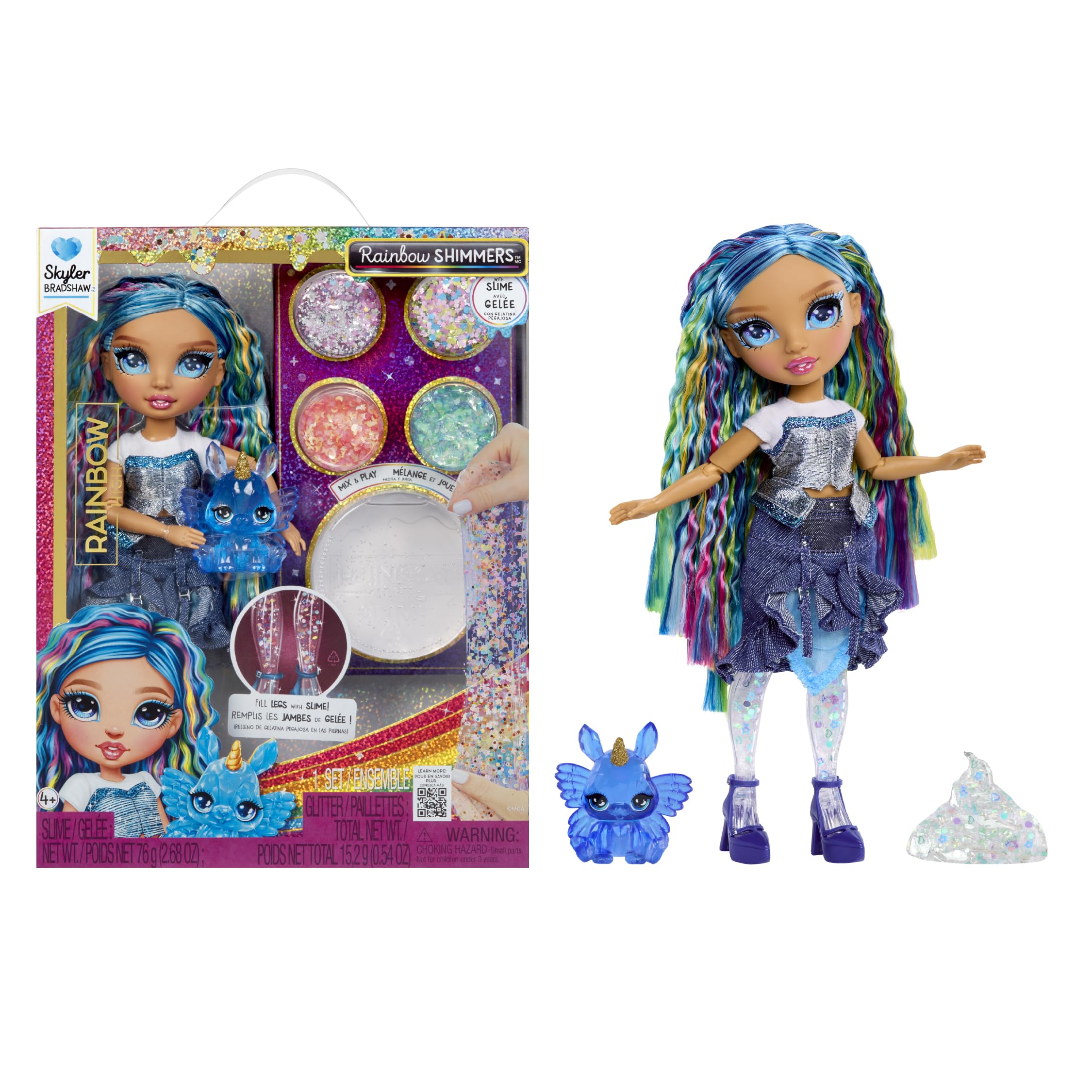 Rainbow High Rainbow Shimmers with Slime - Skyler Blue 28cm Fashion Doll Playset 8