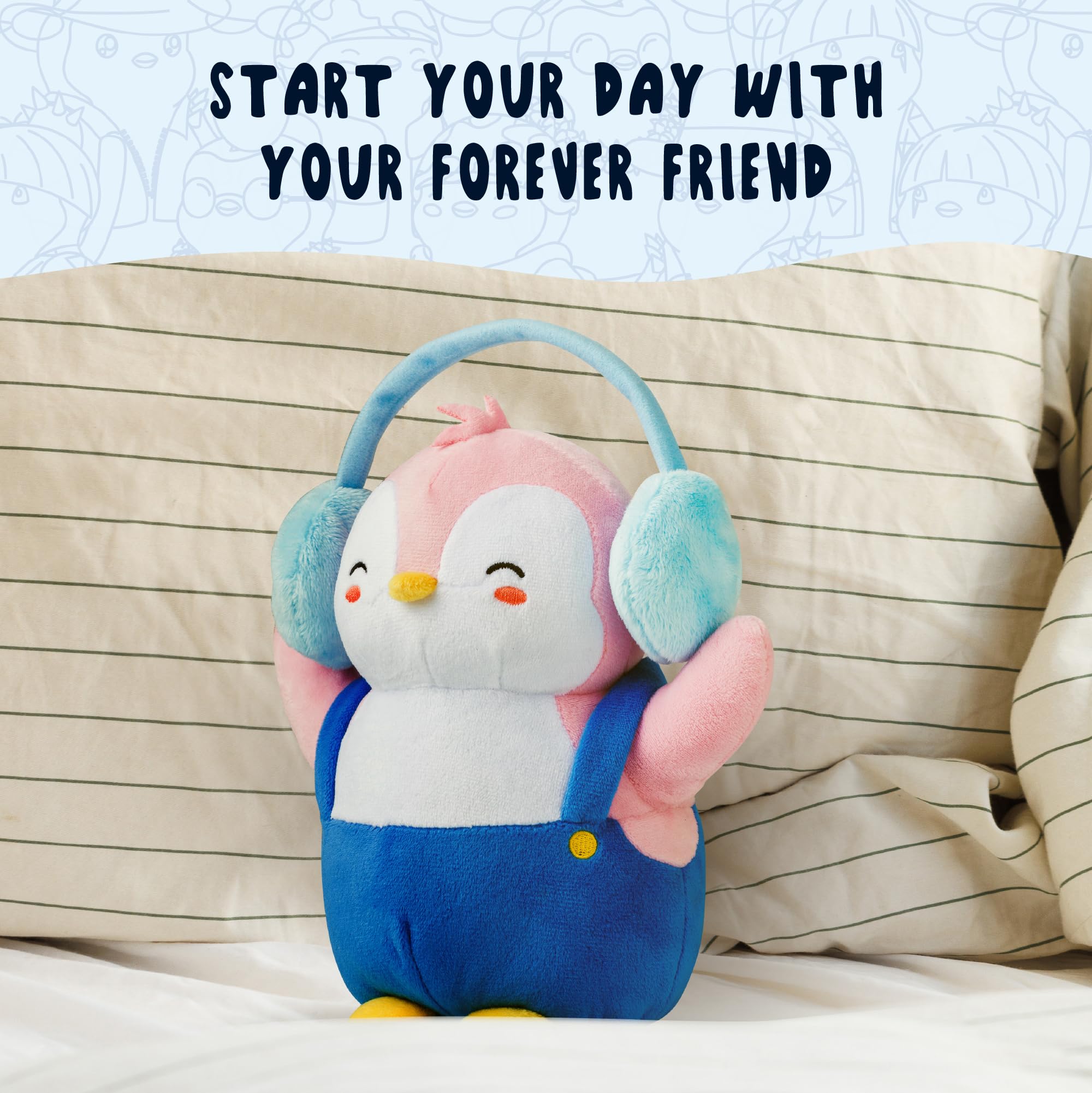 Pudgy Penguins Plush Buddy with Earmuffs - 20cm Soft Stuffed Animal Toy 5