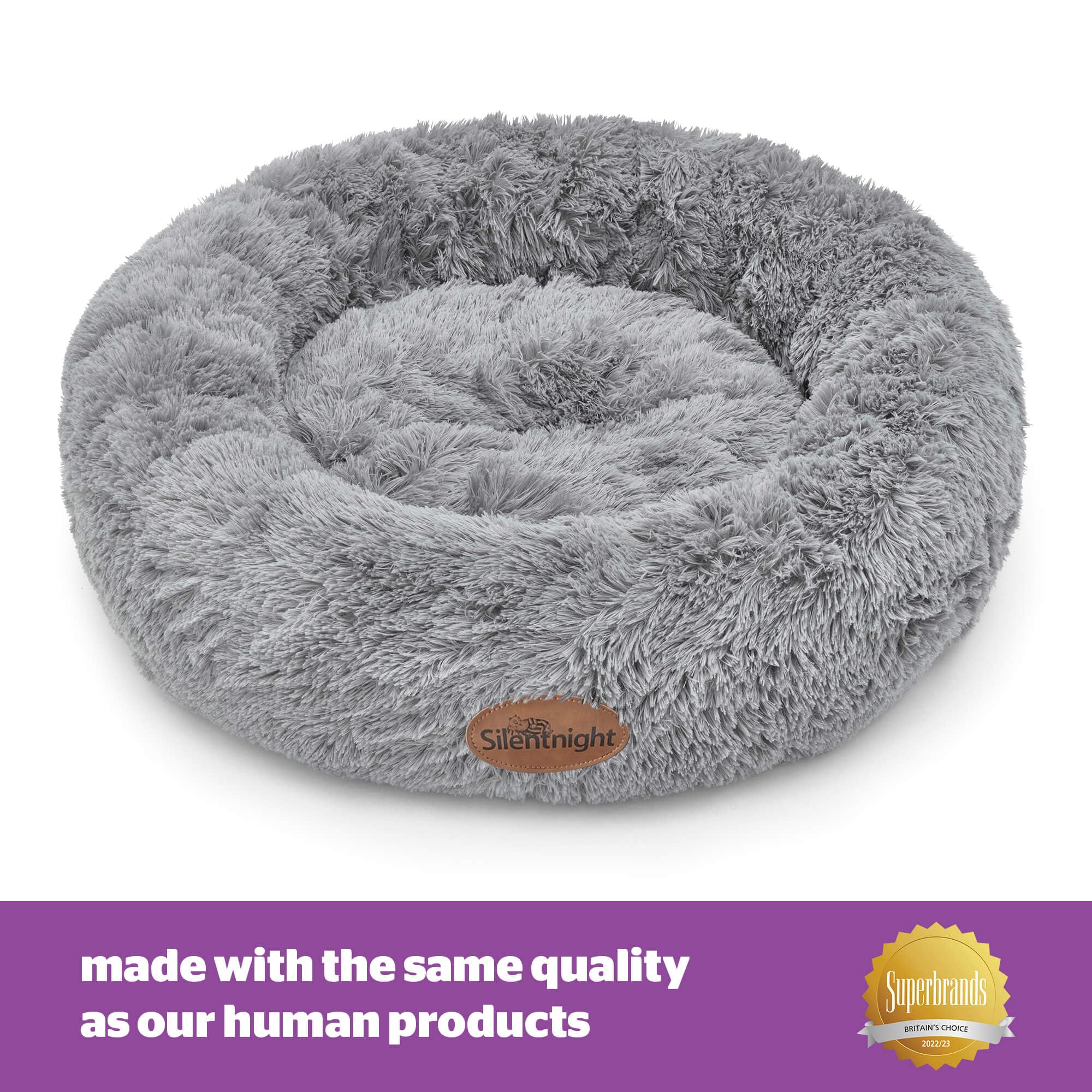 Silentnight Donut Calming Dog Bed - Grey, 70 x 20 cm | Anxiety Relief | Machine Washable 3