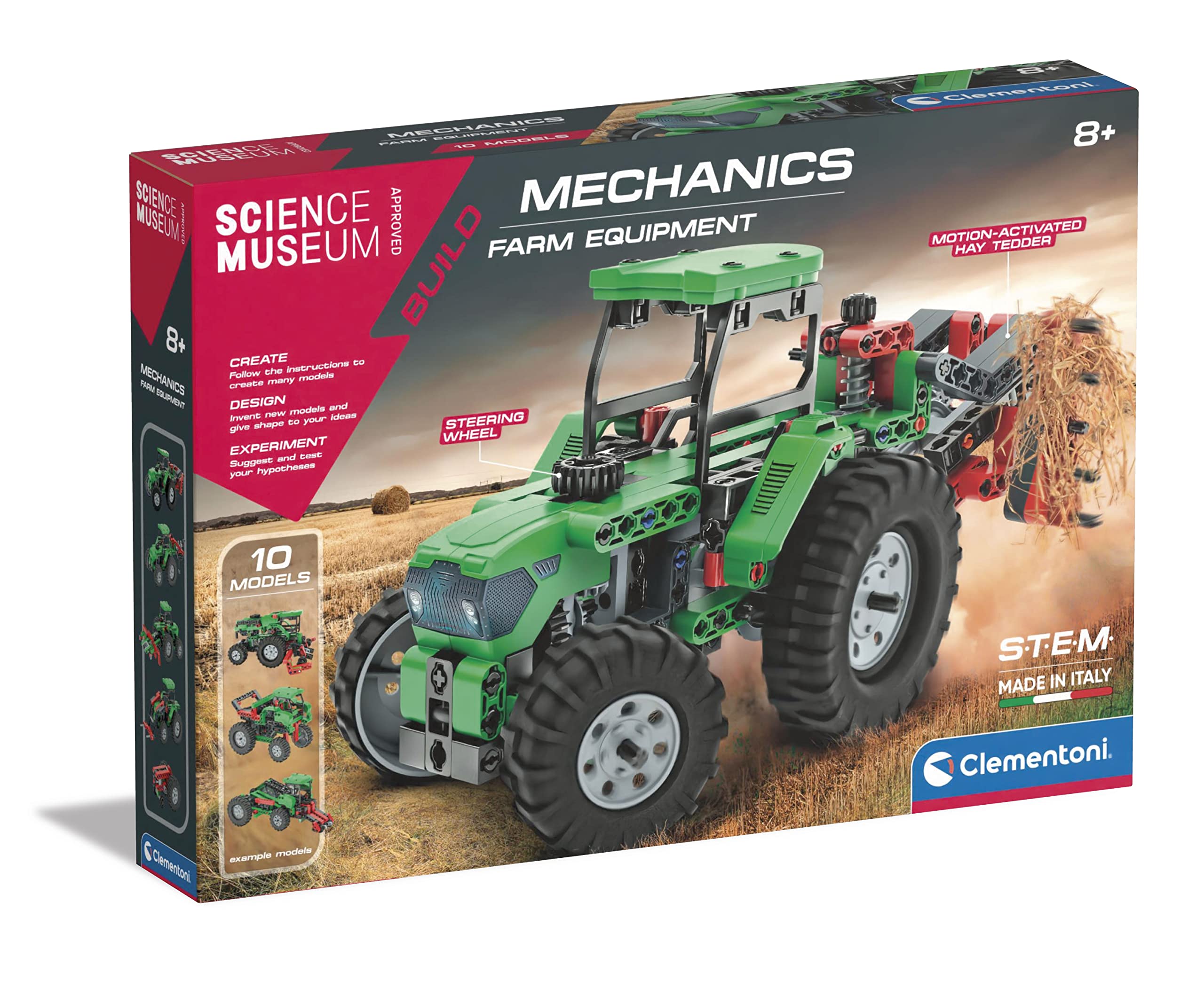 Clementoni Science Museum Mechanics: Farm Vehicle Building Set - Build 10 Vehicles, STEM Learning for Ages 8-12 10