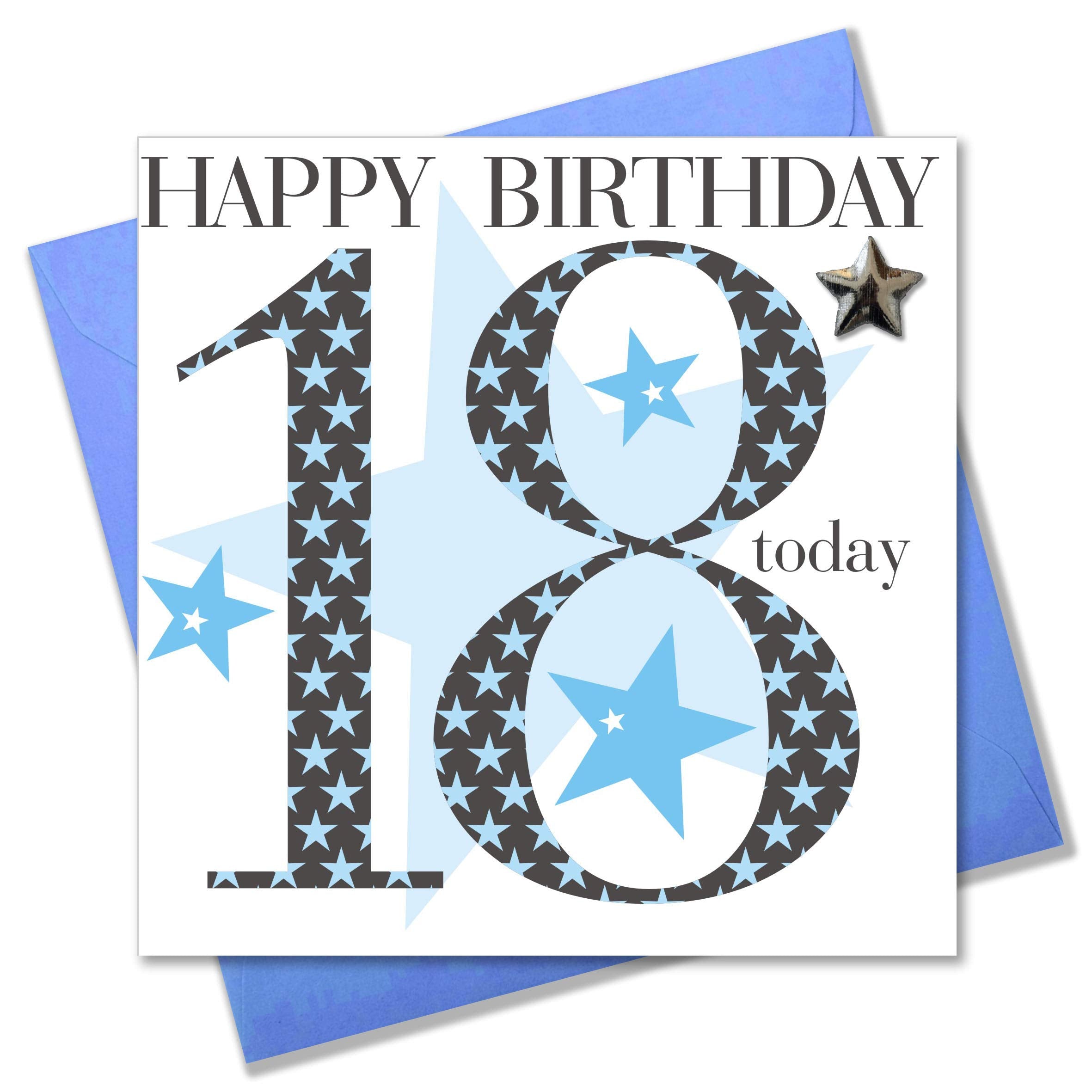 Claire Giles Greeting Cards Age 18 Boy Birthday Card | 150x150mm | Happy Birthday 18 today 1
