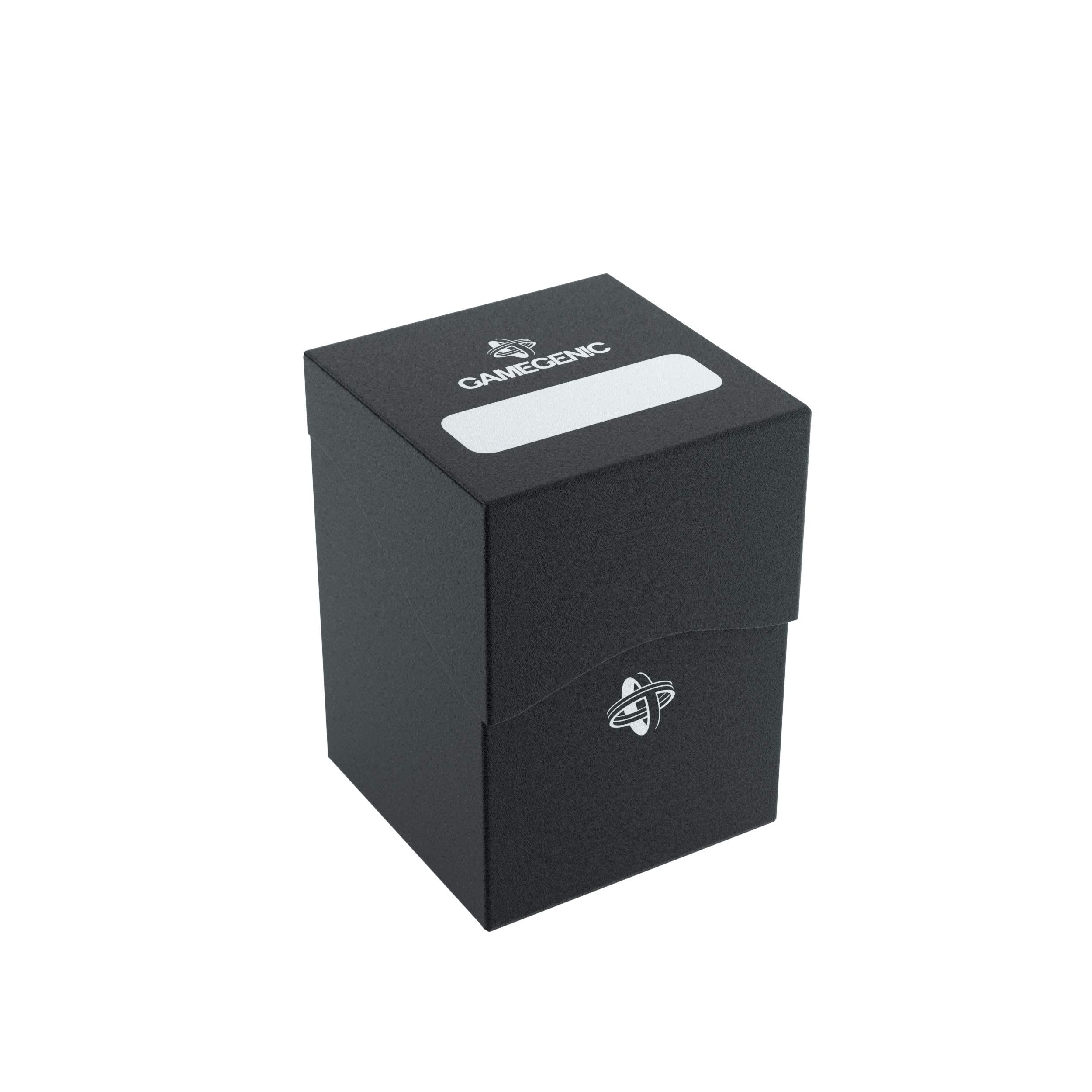 Gamegenic 100-Card Deck Holder - Durable Plastic Box | Self-Locking Lid | Black