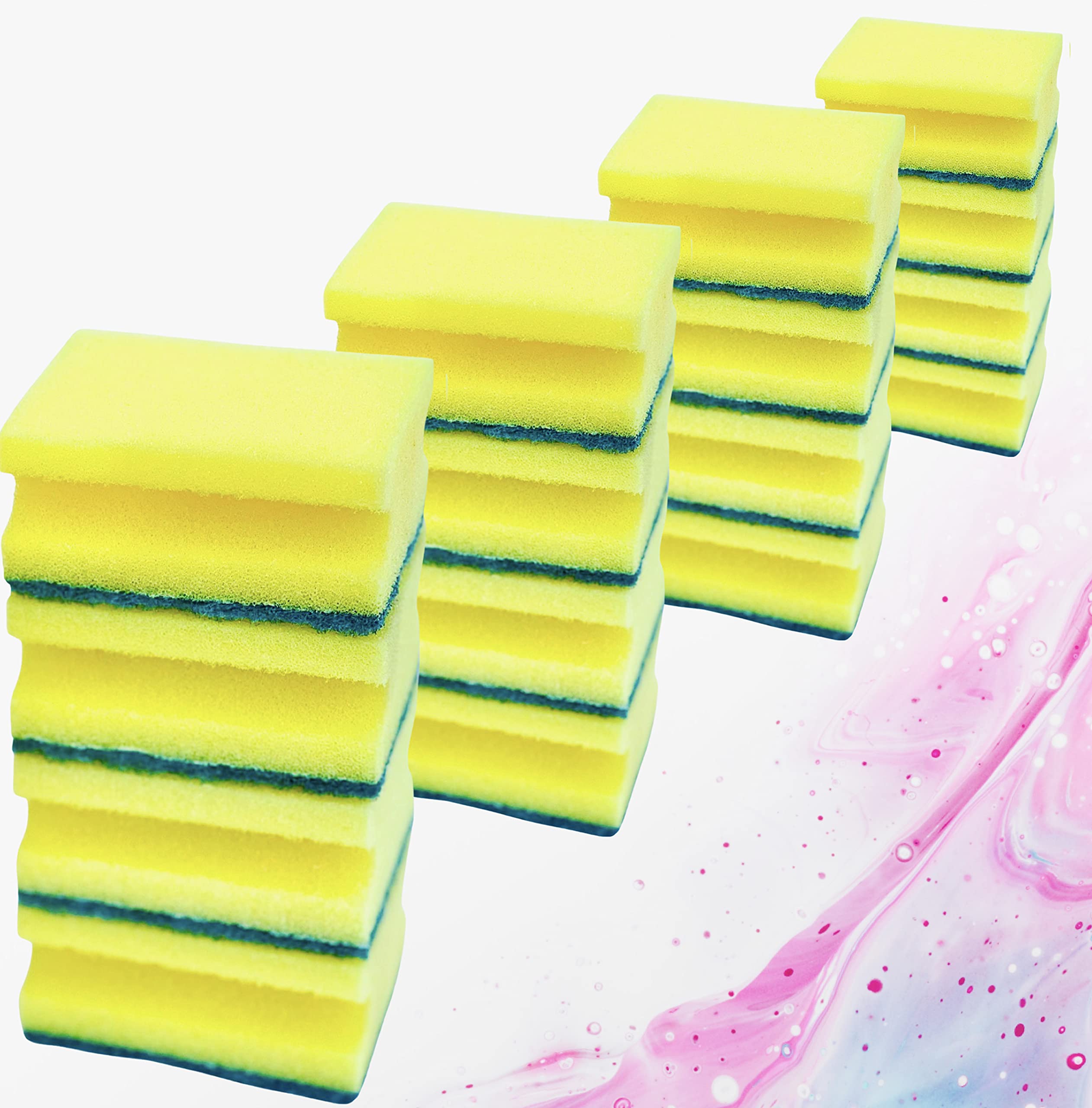 HomeSmith Heavy Duty Scrub Sponges - Dual-Sided Dishwashing & Cleaning | Pack of 20 4