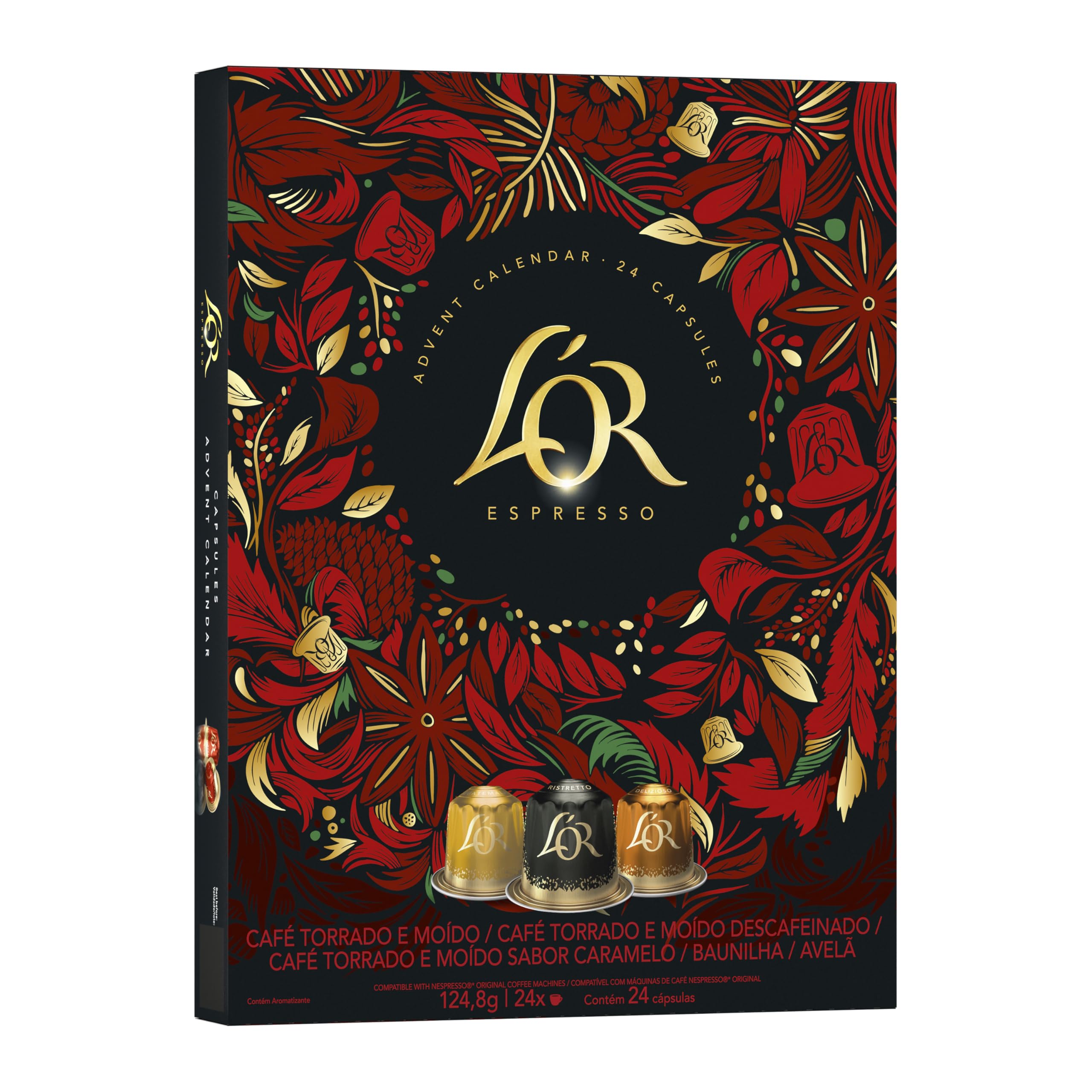 L'OR Coffee Pod Advent Calendar - 24 Capsules for Nespresso Original & L'OR BARISTA