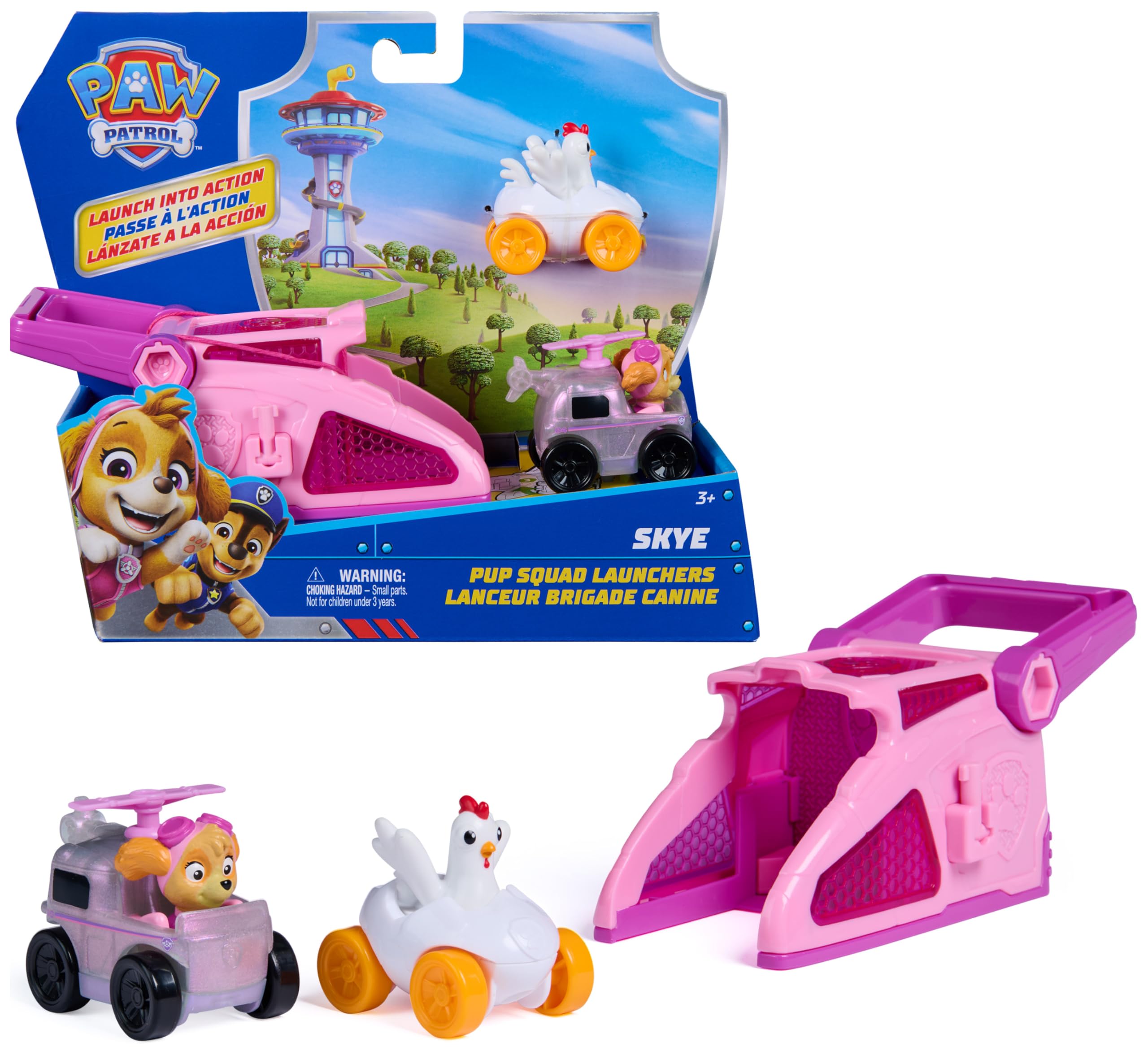 Paw Patrol Pup Squad Launchers 2-Pack with Chickaletta Vehicle | Ages 3-9 | Multicolor Plastic 1