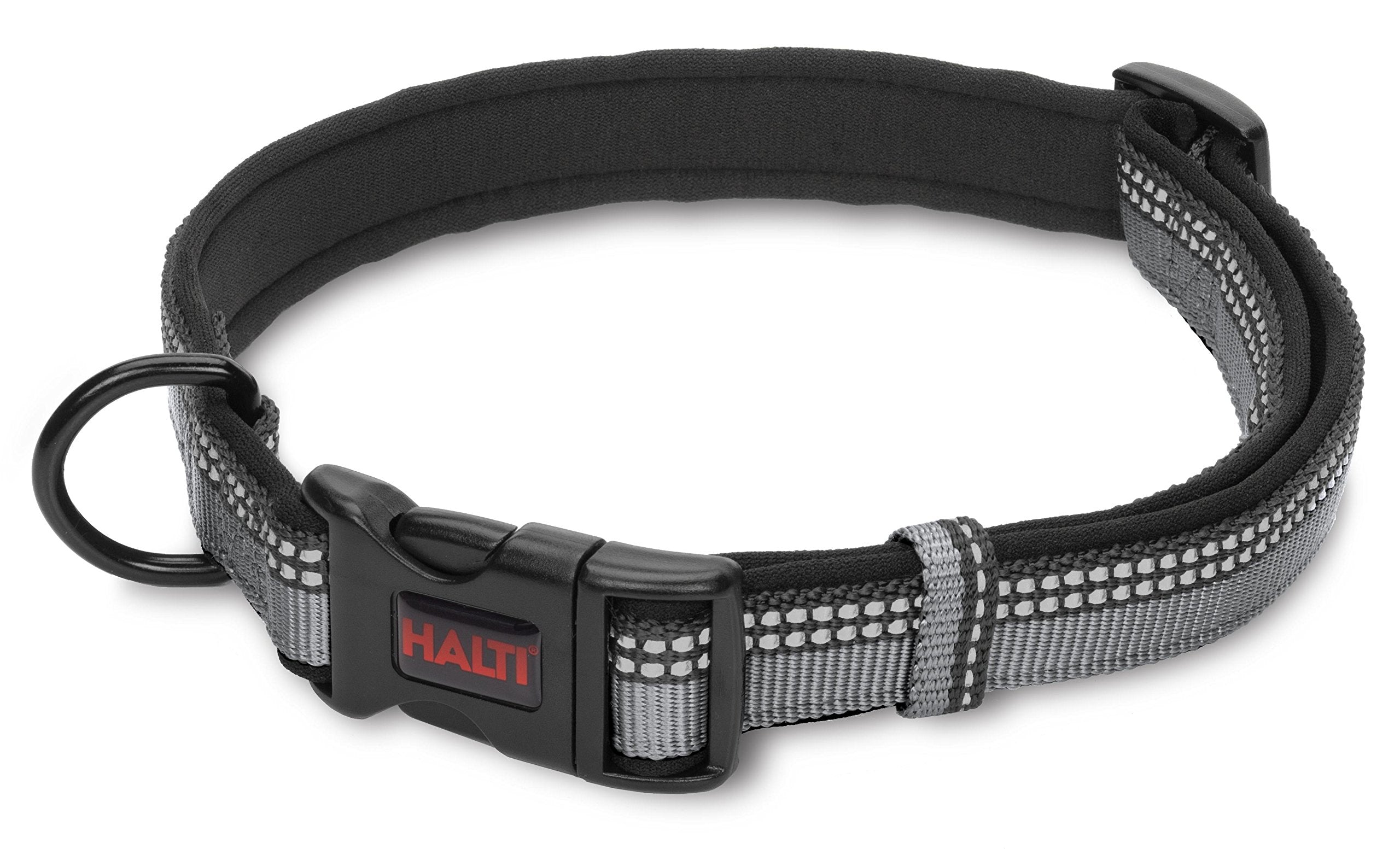 Halti Basic Collar - Medium Size, Black, Durable Nylon with Neoprene Lining | Reflective Strip 1