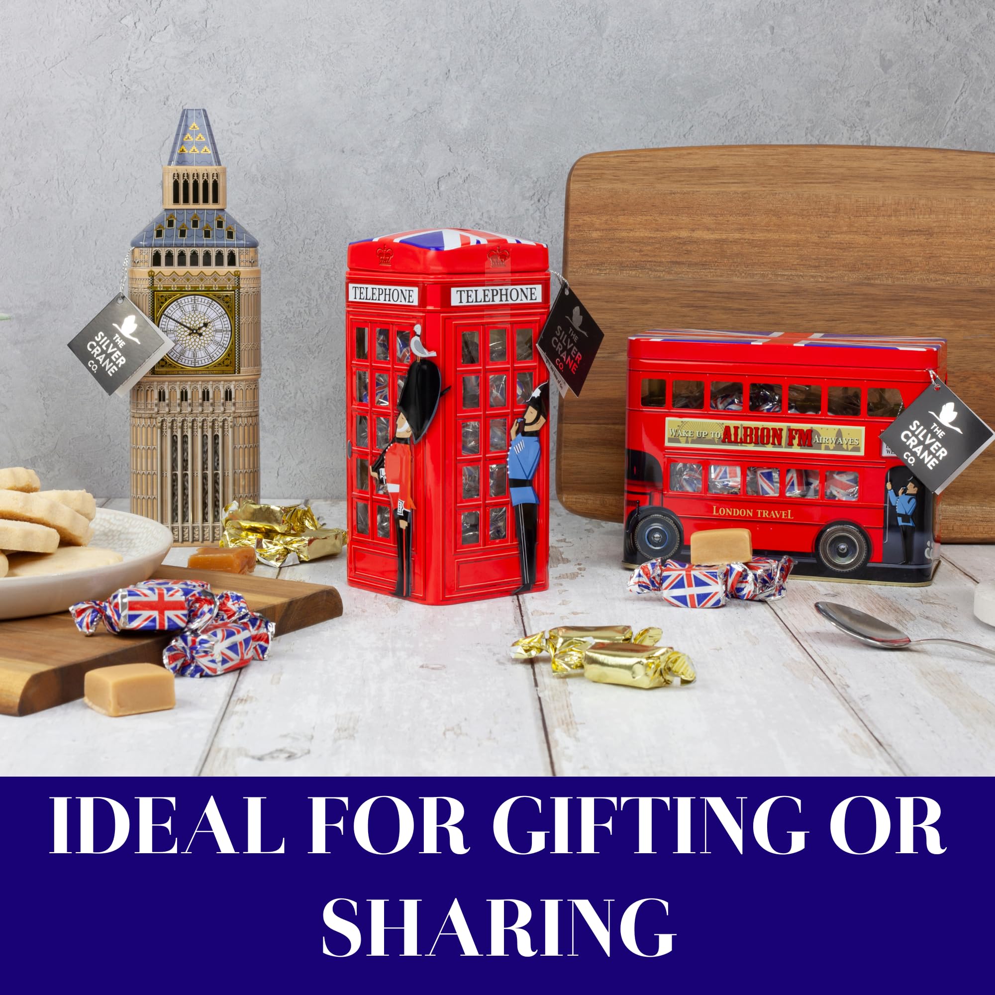 The Silver Crane Co. British Phone Box Souvenir Tin with Vanilla Fudge - 200g Christmas Gift 14