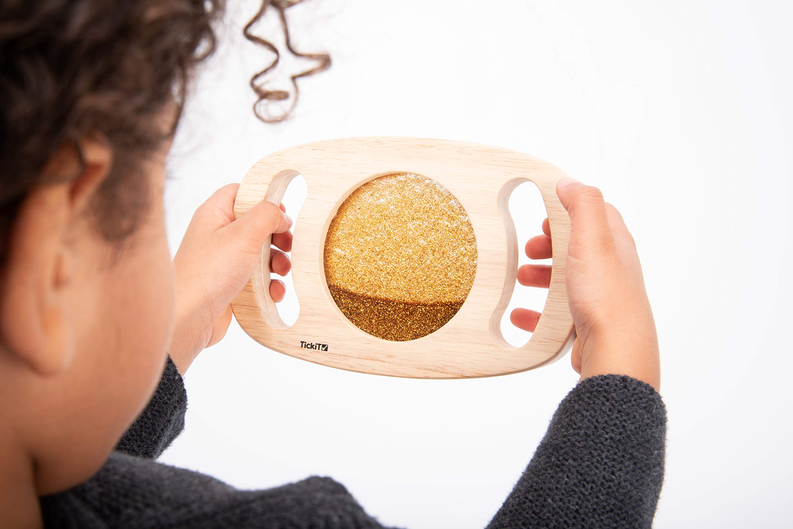 tickit Easy Hold Glitter Panel – Gold Rubberwood Sensory Panel for Toddlers 12 Months+ 6