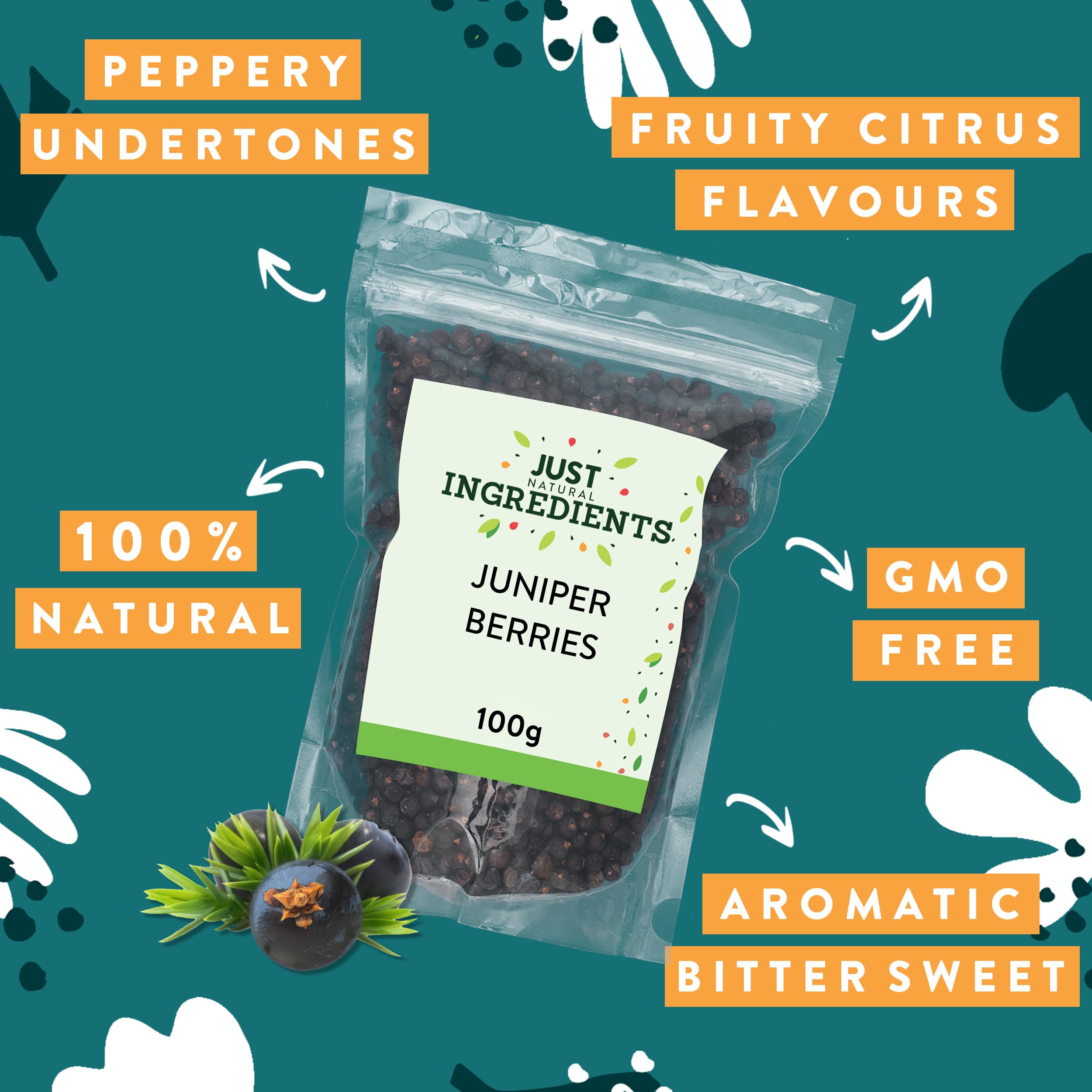 JustIngredients Juniper Berries - Bold Piney Flavour | 100g | Dried Berries 2