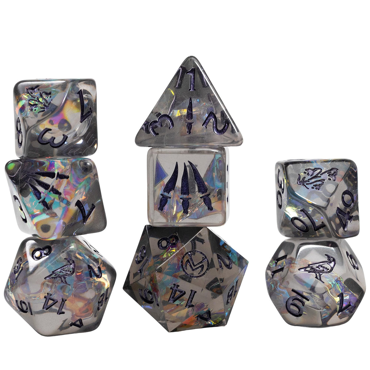 Sirius Dice Critical Role Vox Machina Vex’ahlia Adventure Dice - 8pc RPG Set, Blue