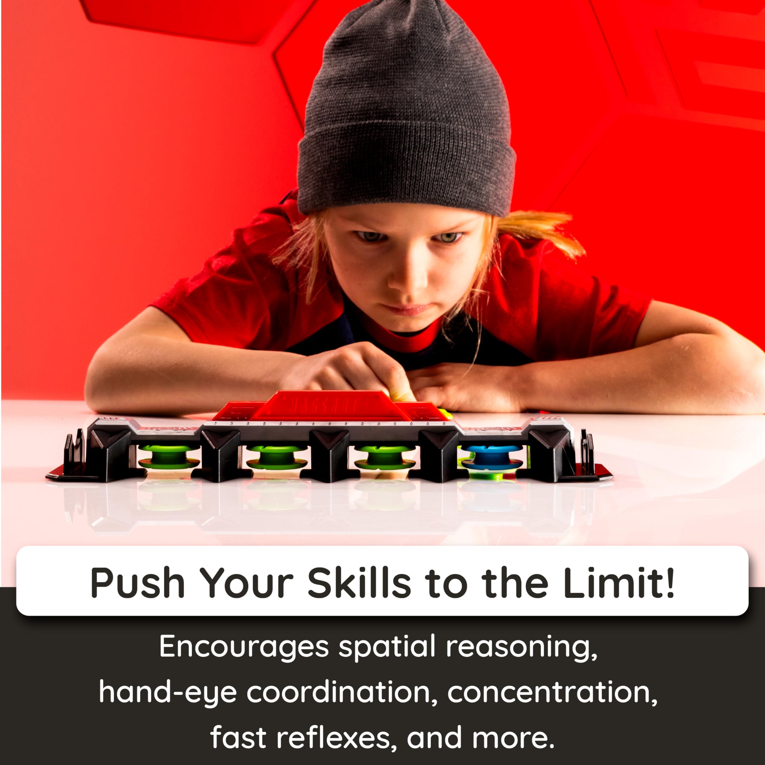 Fat Brain Toys Magshuto Knockout Rail Head-to-Head Launcher Game 13