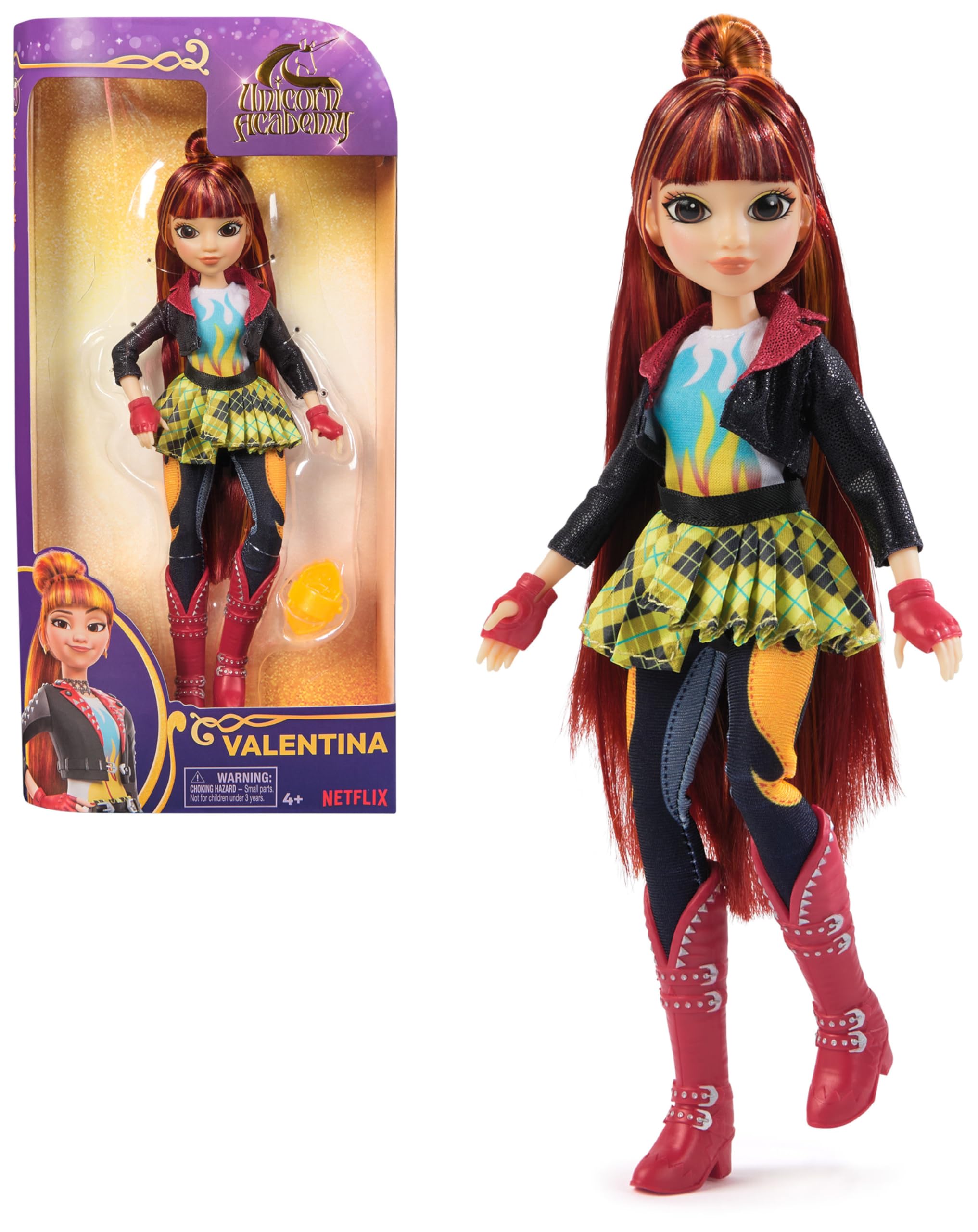 Unicorn Academy Valentina Doll - 24cm with Highlighted Hair & 5 Fashion Accessories