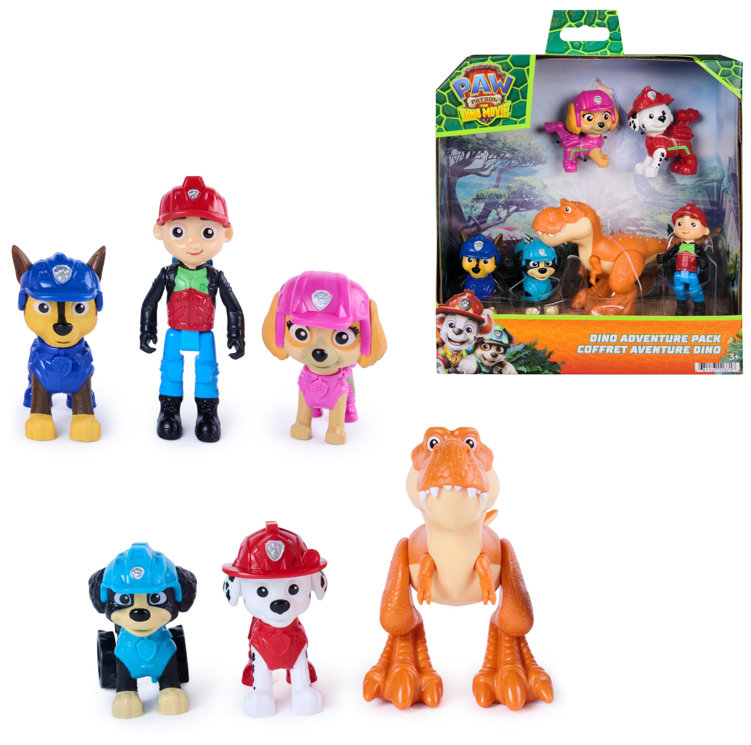 Paw Patrol Dino Adventure Pack Action Figures - Collect 6 Figures | Ages 3+ 1