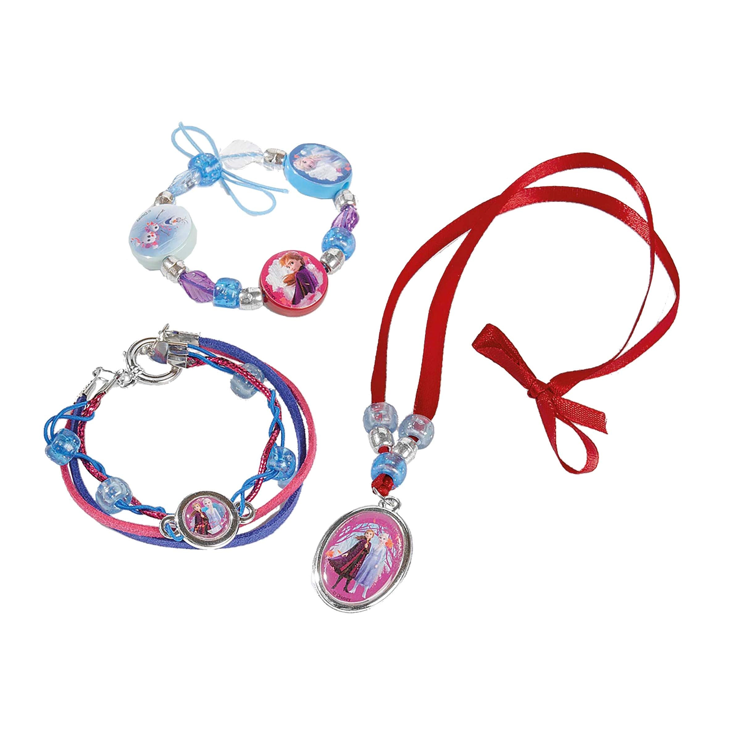 Disney Frozen II - Sisters Jewellery Craft Kit | Beads, Charms & Stickers | Ages 4+ 7