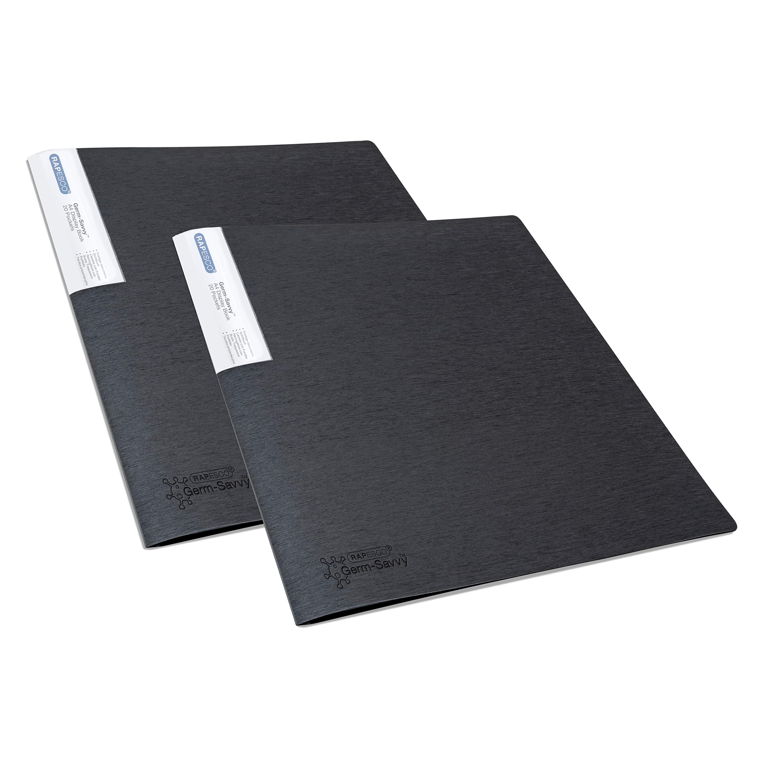 Rapesco 1643 Presentation Folder with Antibacterial Protection, 20 Pockets, 1