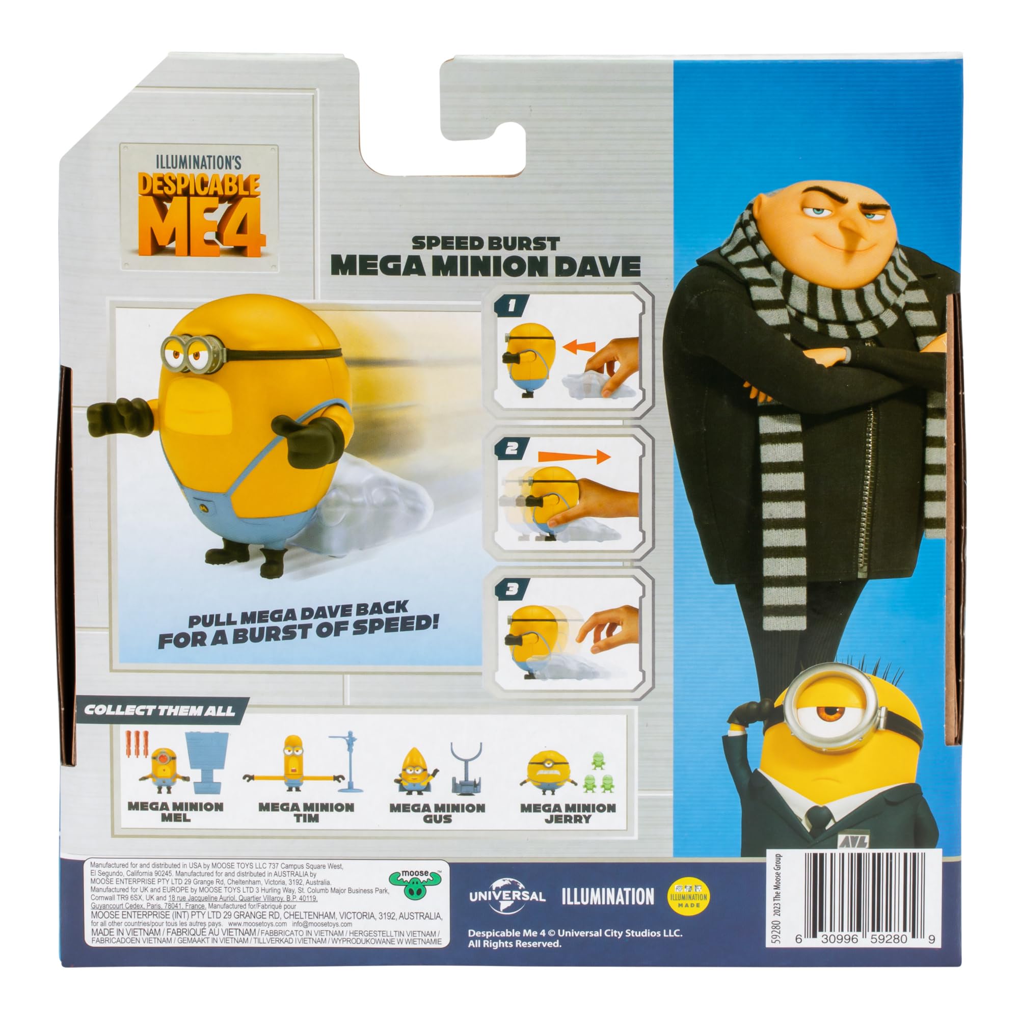 MINIONS Despicable Me 4 Speed Burst Mega Dave Action Figure | Pull Back to Race | Collect All 5 | Ages 4+ 2