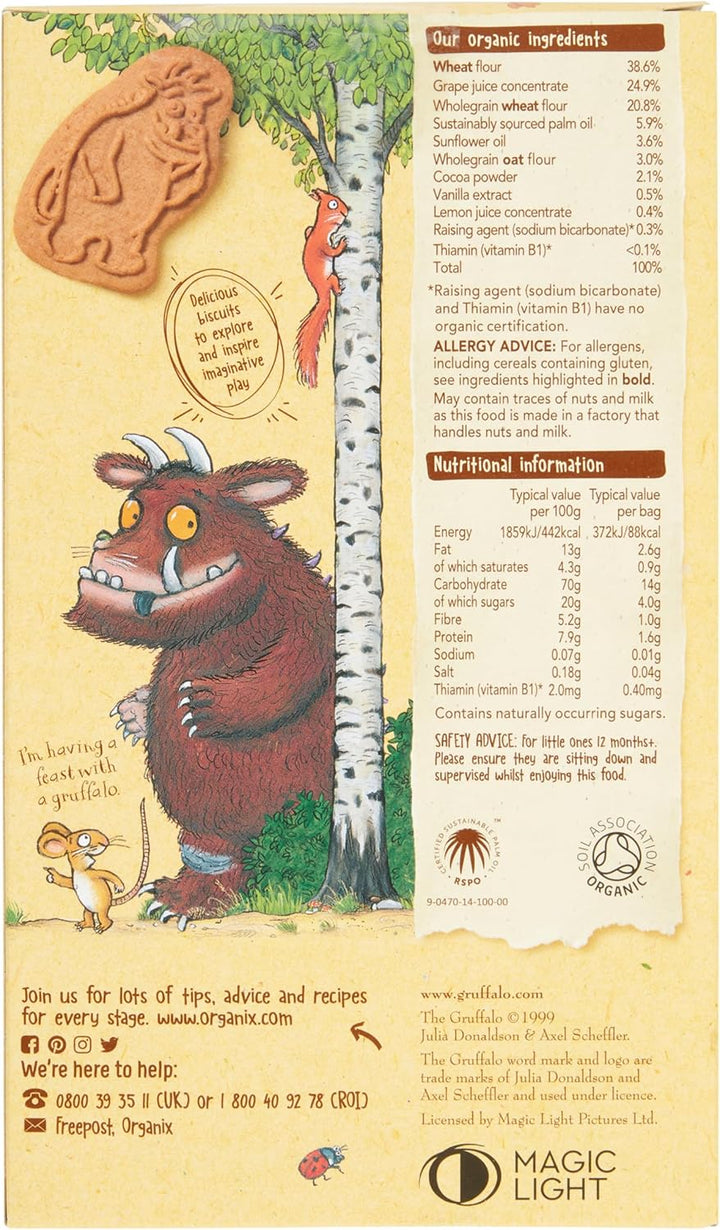 Organix - Gruffalo Biscuits Organic Cocoa & Vanilla Toddler Snacks Multipack