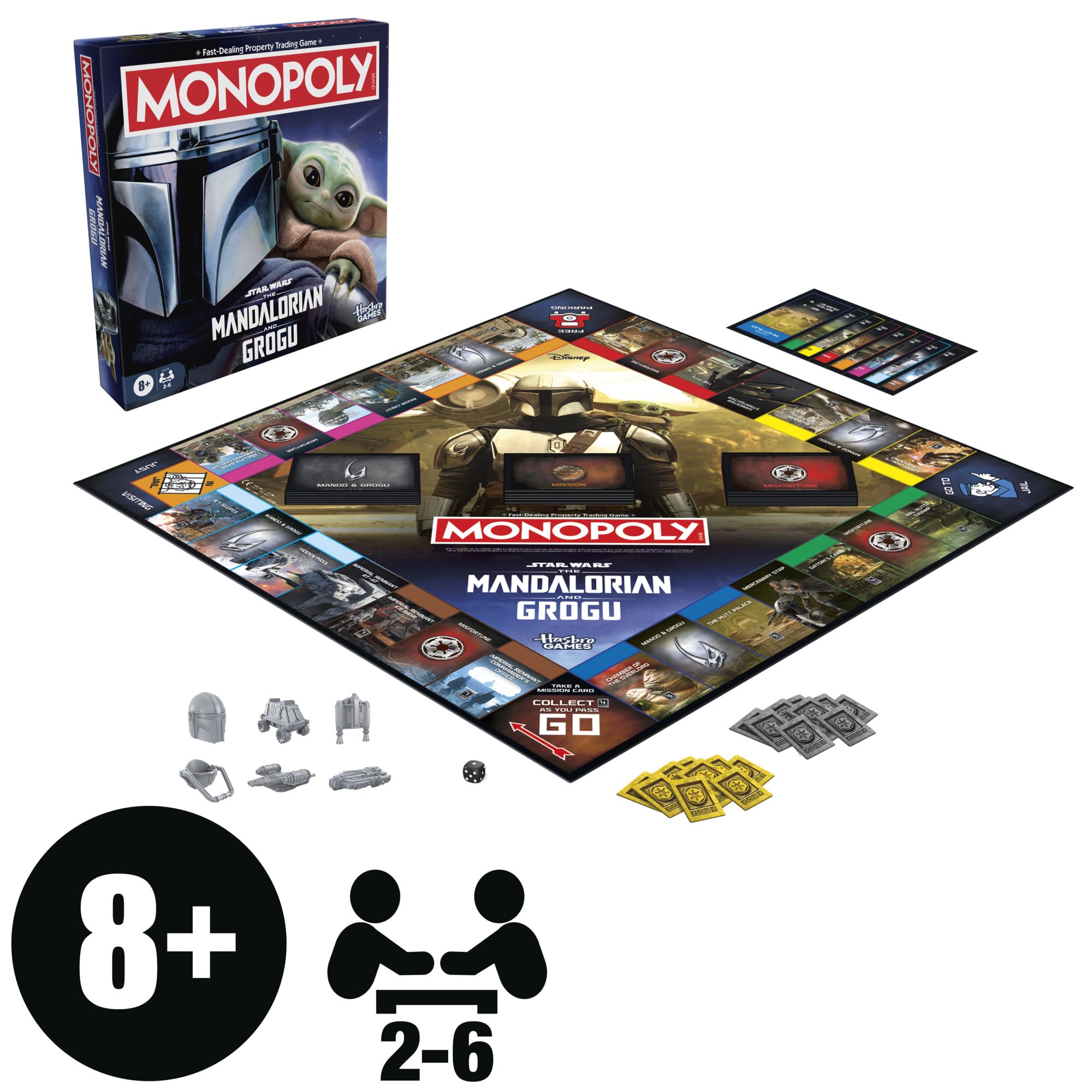 Monopoly: Star Wars The Mandalorian and Grogu Edition Board Game | Family Strategy Game | 2-6 Players | Ages 8+ 2
