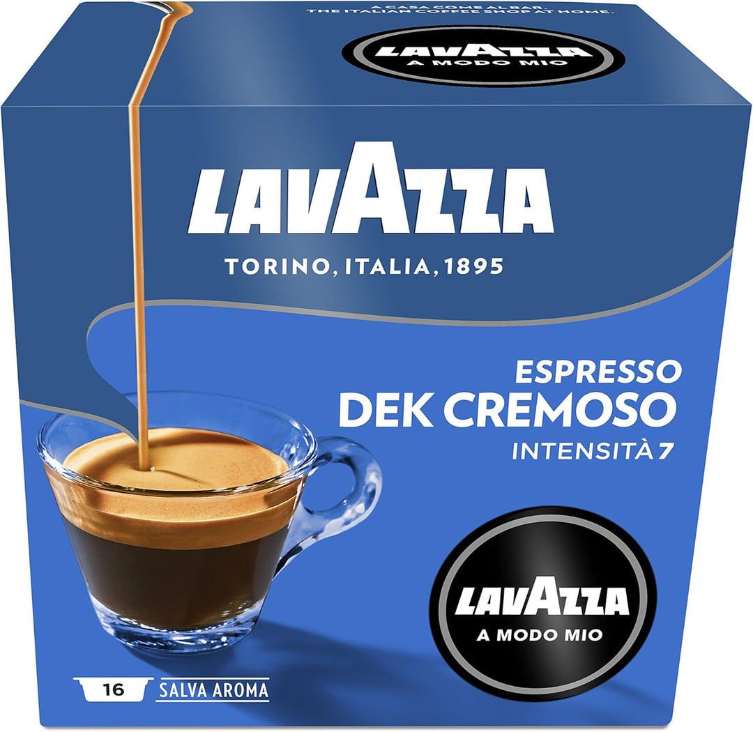 Lavazza - A Modo Mio Dek Cremoso Decaffeinated Coffee Capsules, 16-Count, 120 g (8770)