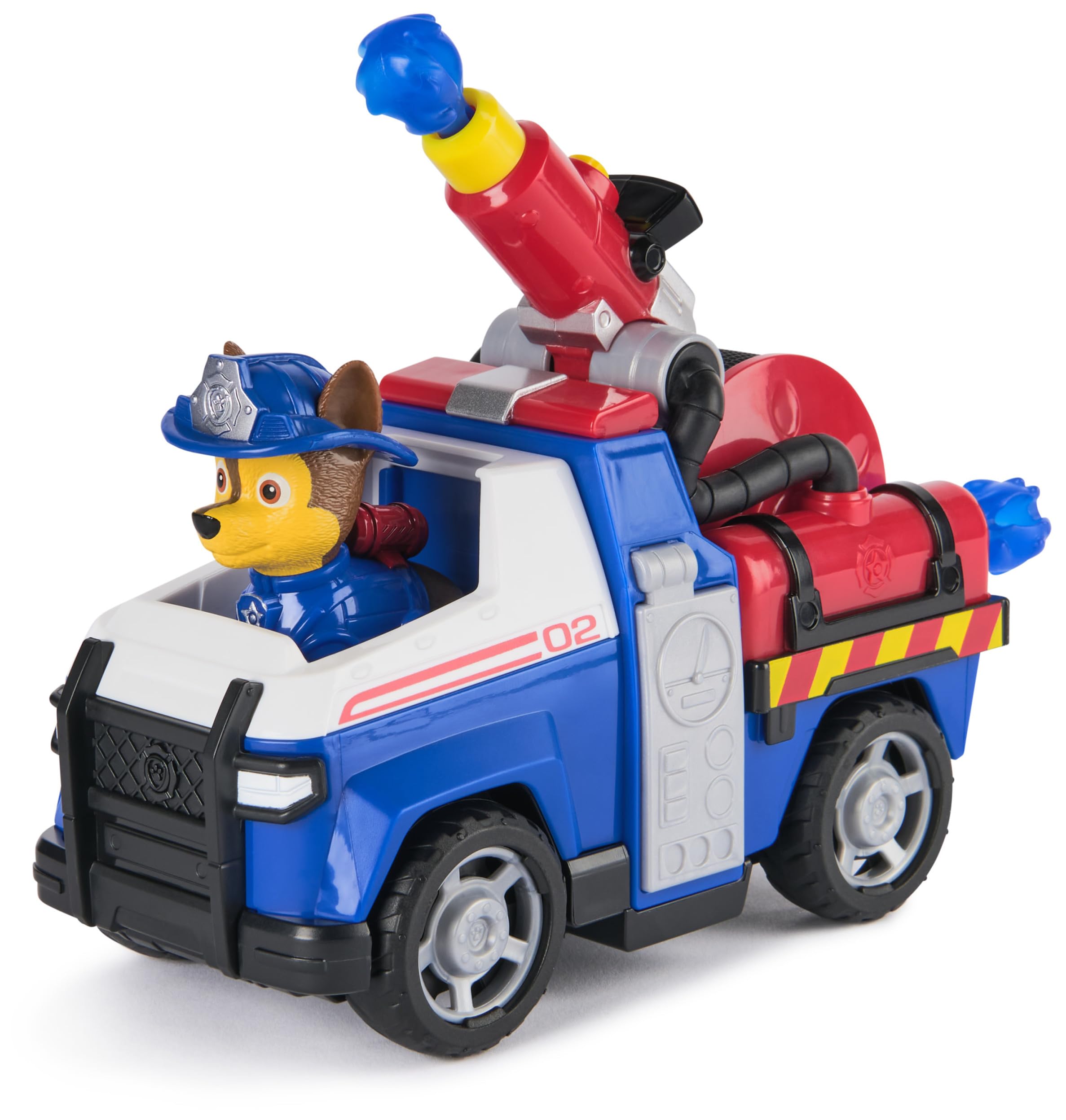 Paw Patrol Chase Rescue Fire Cruiser Truck with Figure, Launcher, and 2 Projectiles | Ages 3+ 4