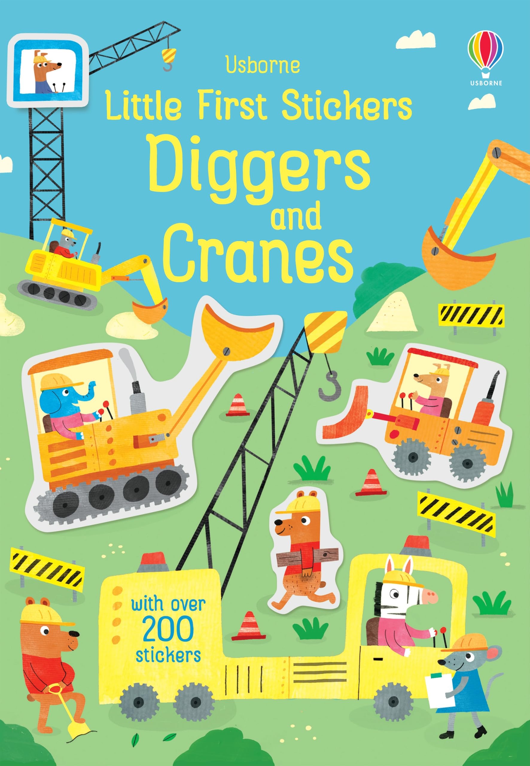 Usborne Little First Stickers Diggers and Cranes - Activity Book for Ages 3-6 | 24 Pages | English 1