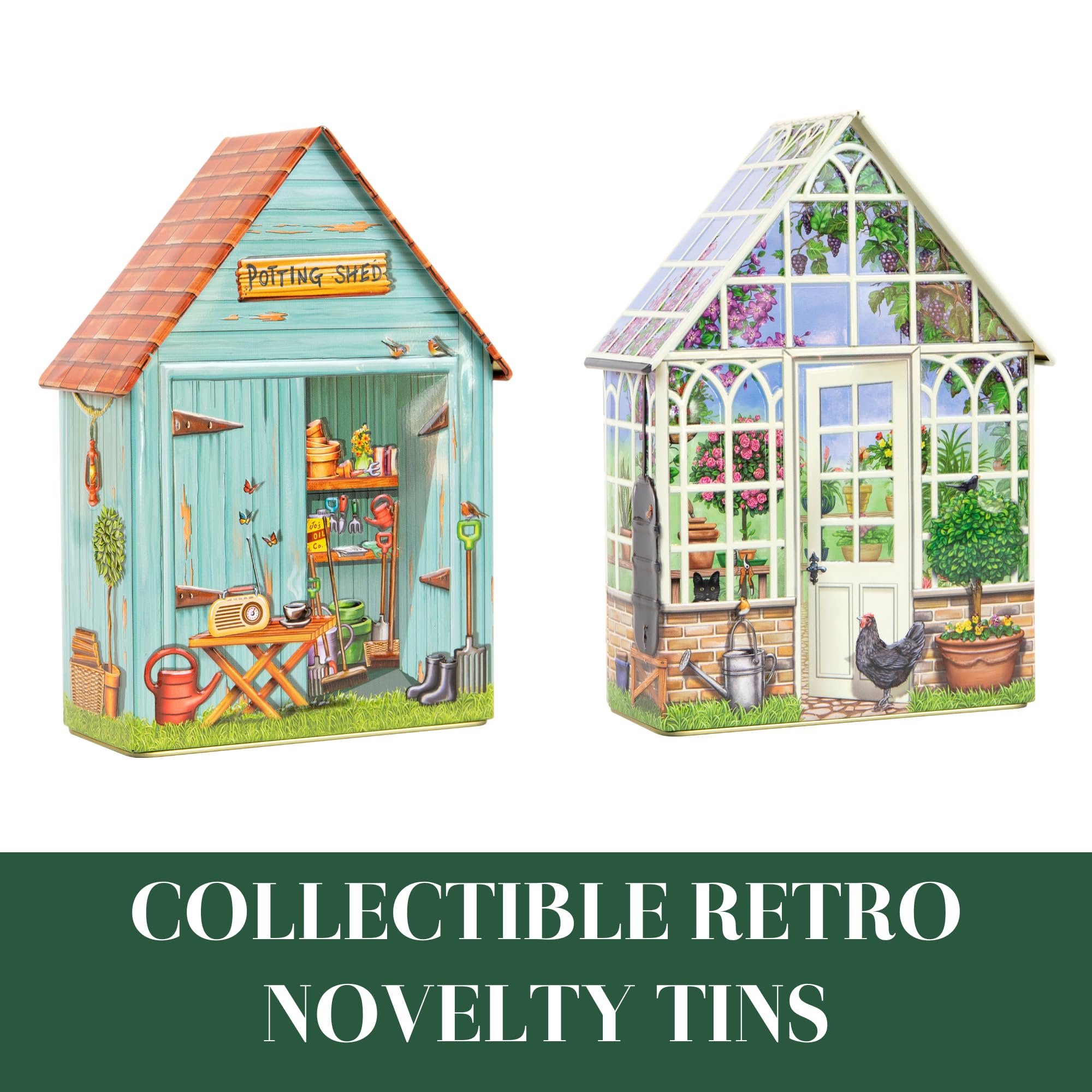 The Silver Crane co. Small Green House Devon Toffees Tin - 200g Traditional Sweets Gift | Vegetarian Friendly 4