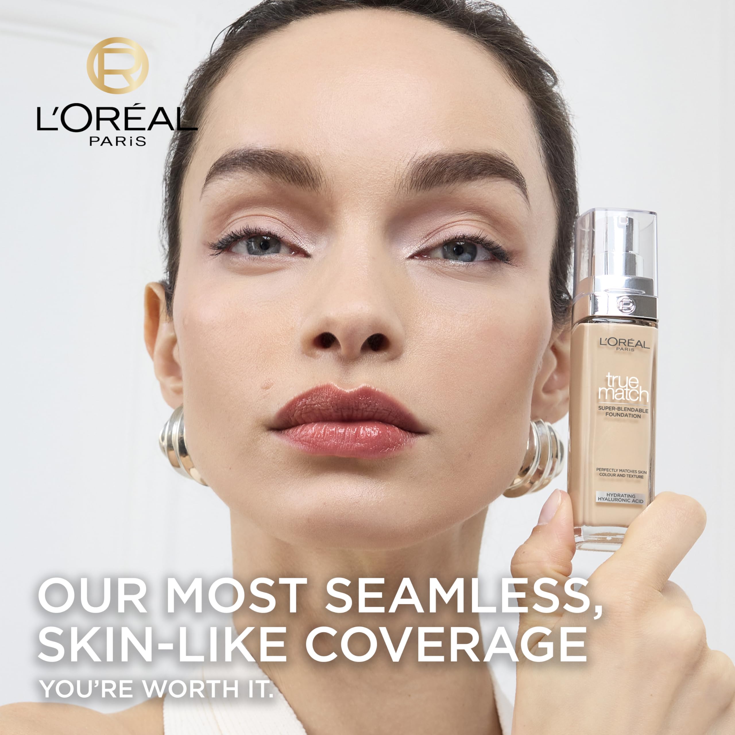 L'Oréal Paris True Match Liquid Foundation - Skincare Infused with Hyaluronic Acid, SPF 16, 6N Honey, 30 ml 6