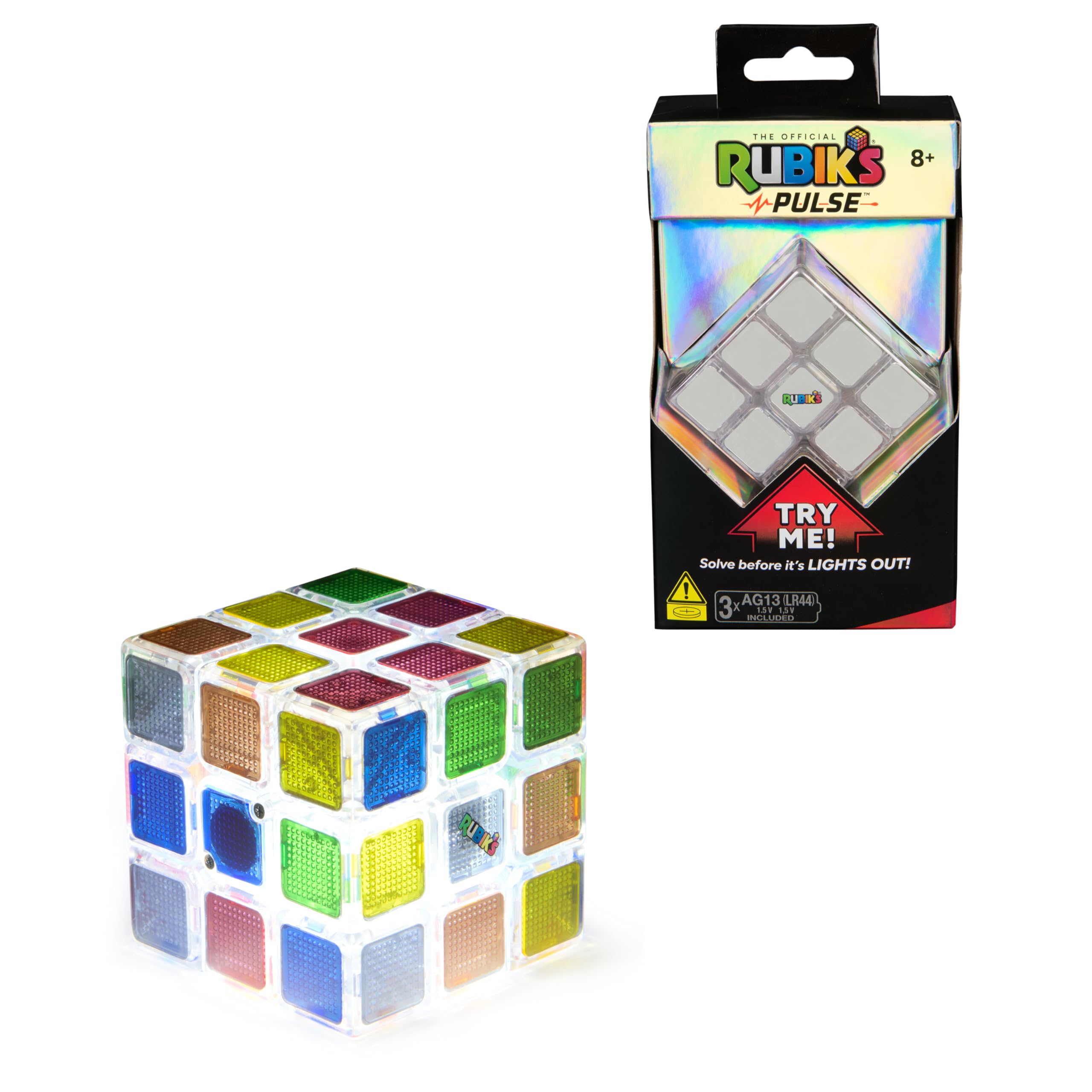 Rubik's Pulse 3x3 Sequential Puzzle Cube | Light-Up Challenge | Ages 8-98