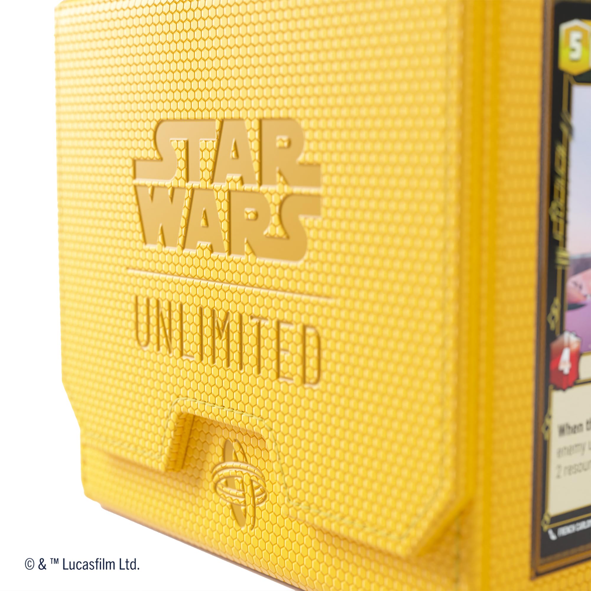 Gamegenic Star Wars Unlimited Deck Pod - Yellow | Holds 60 Double-Sleeved Cards | UV Protection Case