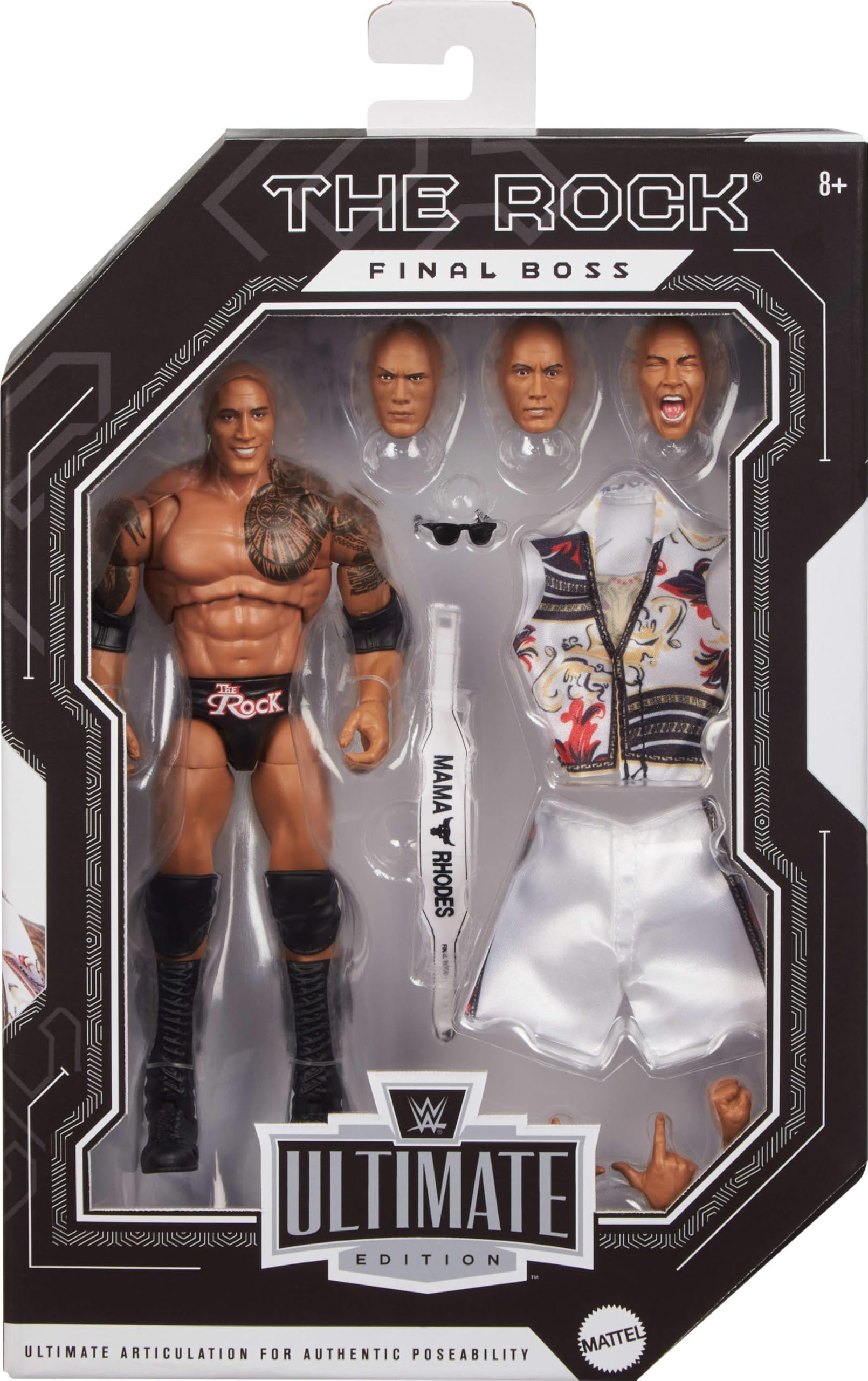 WWE Ultimate Edition The Rock Final Boss Action Figure with Accessories | 6-inch | Mattel