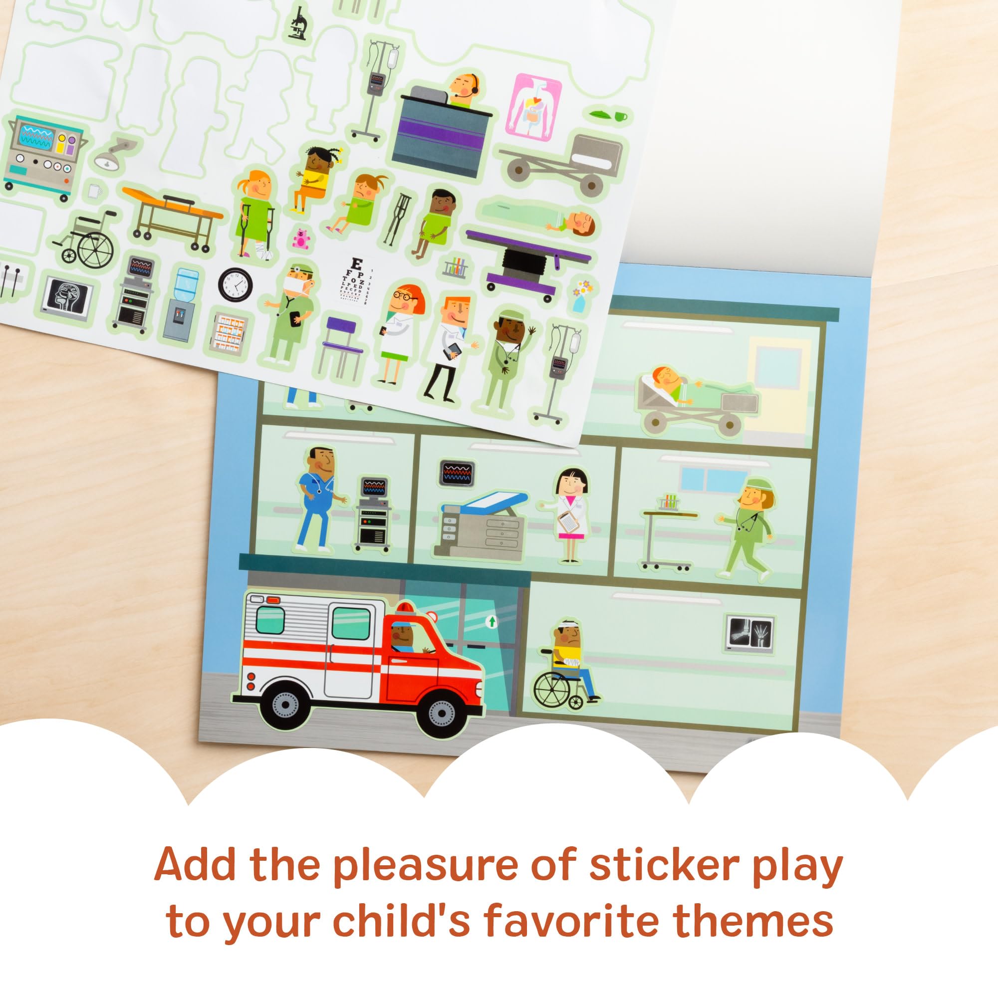 Melissa & Doug Reusable Sticker Pad - My Town Activity Book | 200 Stickers | Ages 3+ 5