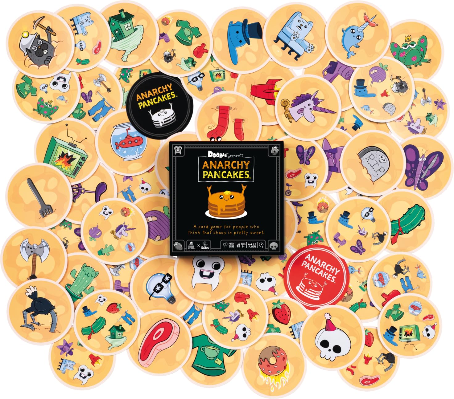 Asmodee Anarchy Pancakes - Dobble Family Card Game | Ages 8+ | 2-6 Players | 5+ Min 4
