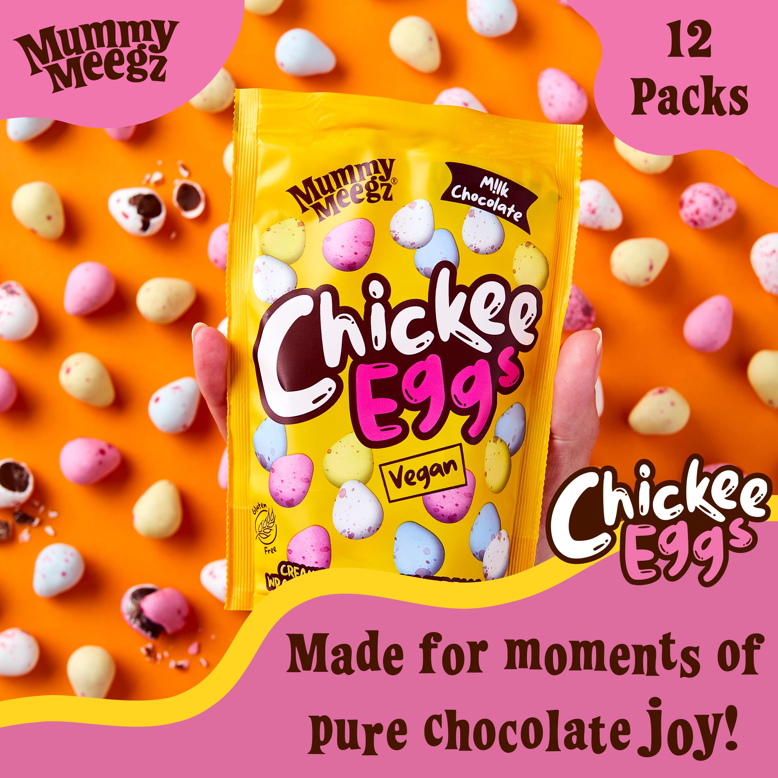 Mummy Meegz Chickee Eggs - Vegan Chocolate Candy Case (12 x 80g Bags) 3