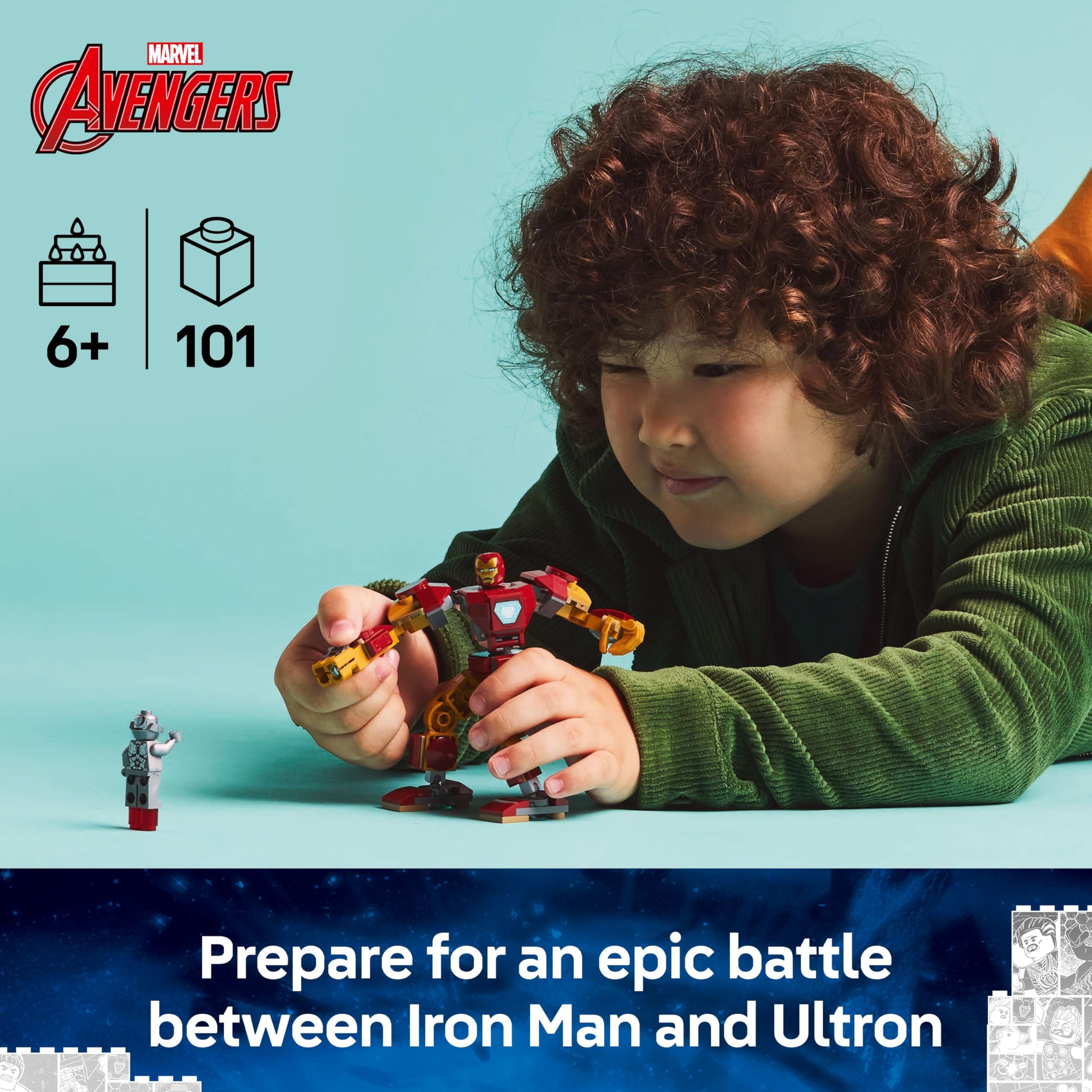 LEGO Marvel Iron Man Mech vs. Ultron Building Set | 2 Minifigures | Ages 6+