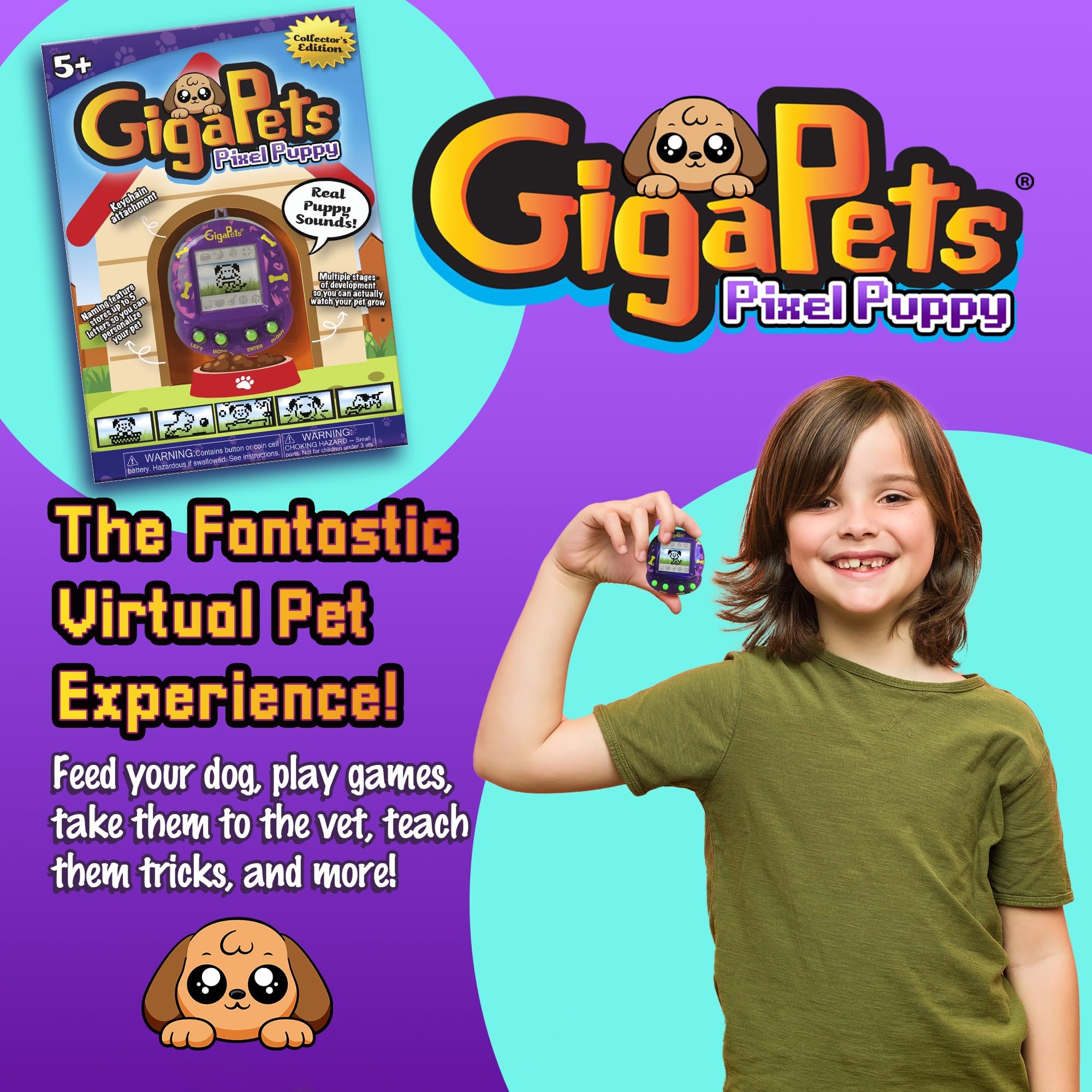 Giga Pets Puppy Dog Virtual Pet Toy - Upgraded Collector's Edition with Glossy Translucent Shell - 5 Years and Up 6