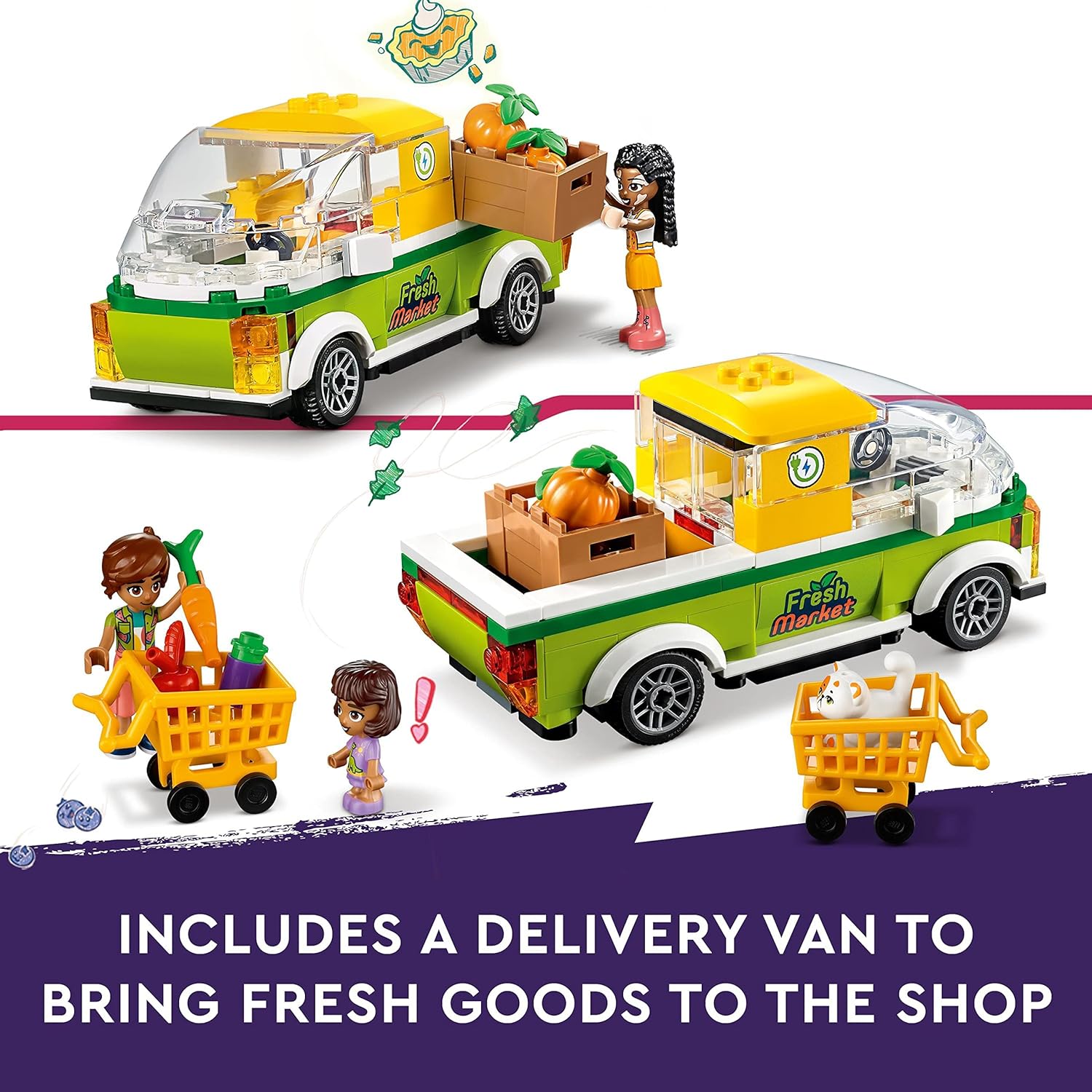 LEGO 41729 Friends Organic Grocery Store Playset - Supermarket Toy with Delivery Van & Mini-Dolls