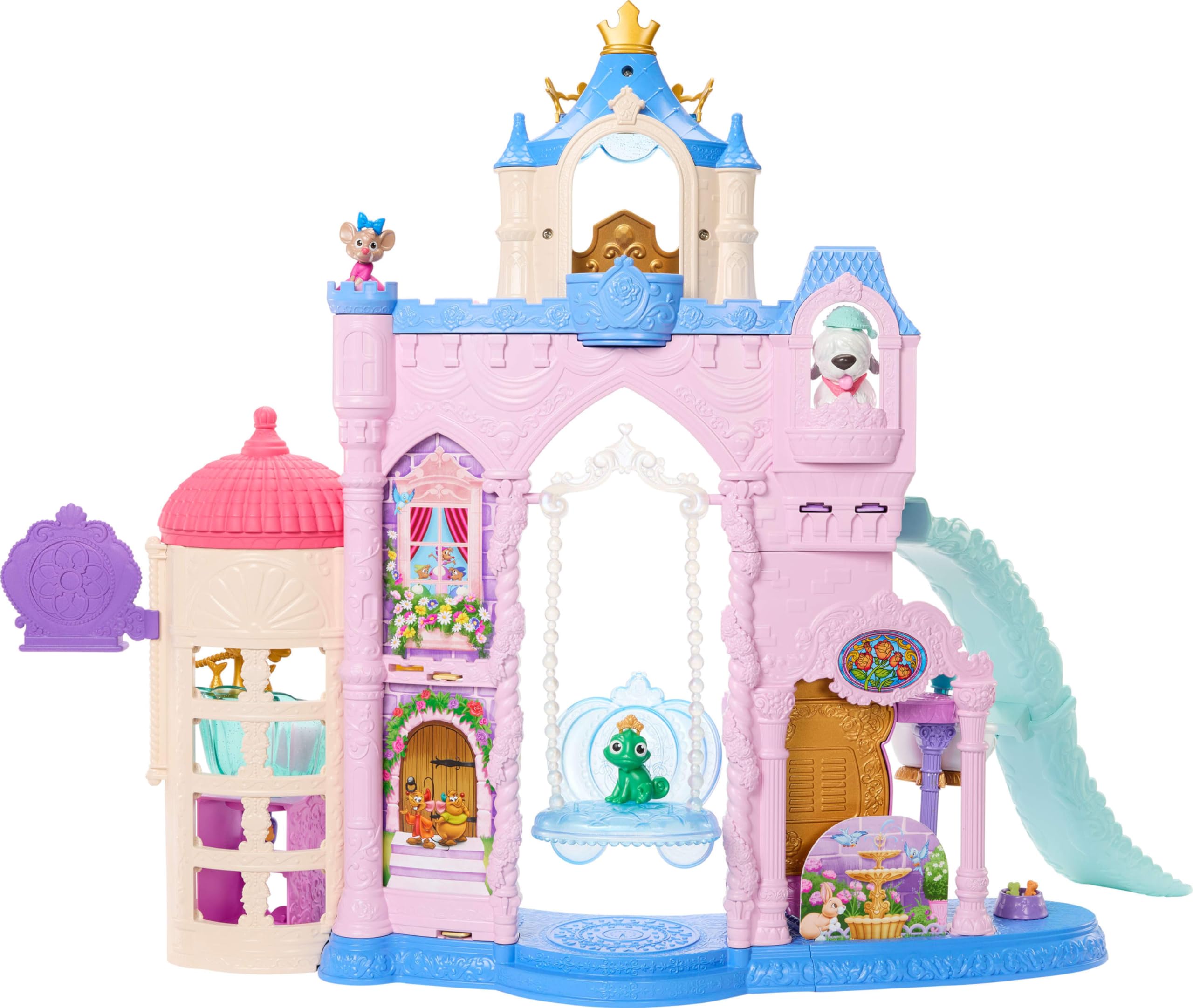 Disney Princess Pet Palace Playset with 7 Play Areas and 3 Animal Figures - Mattel