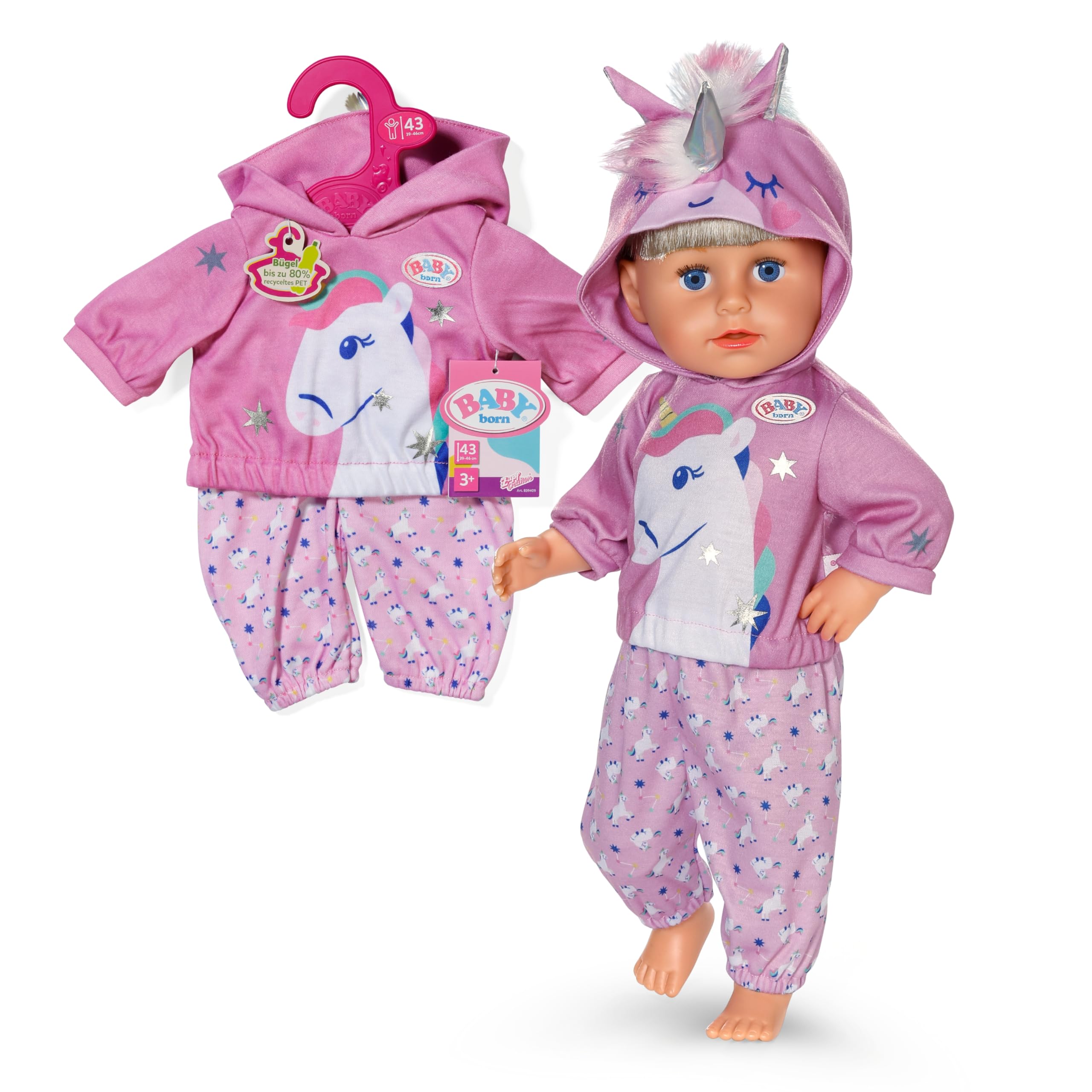 BABY born Unicorn Jogging Suit Outfit - Doll Clothes for 43cm Dolls - Ages 3+