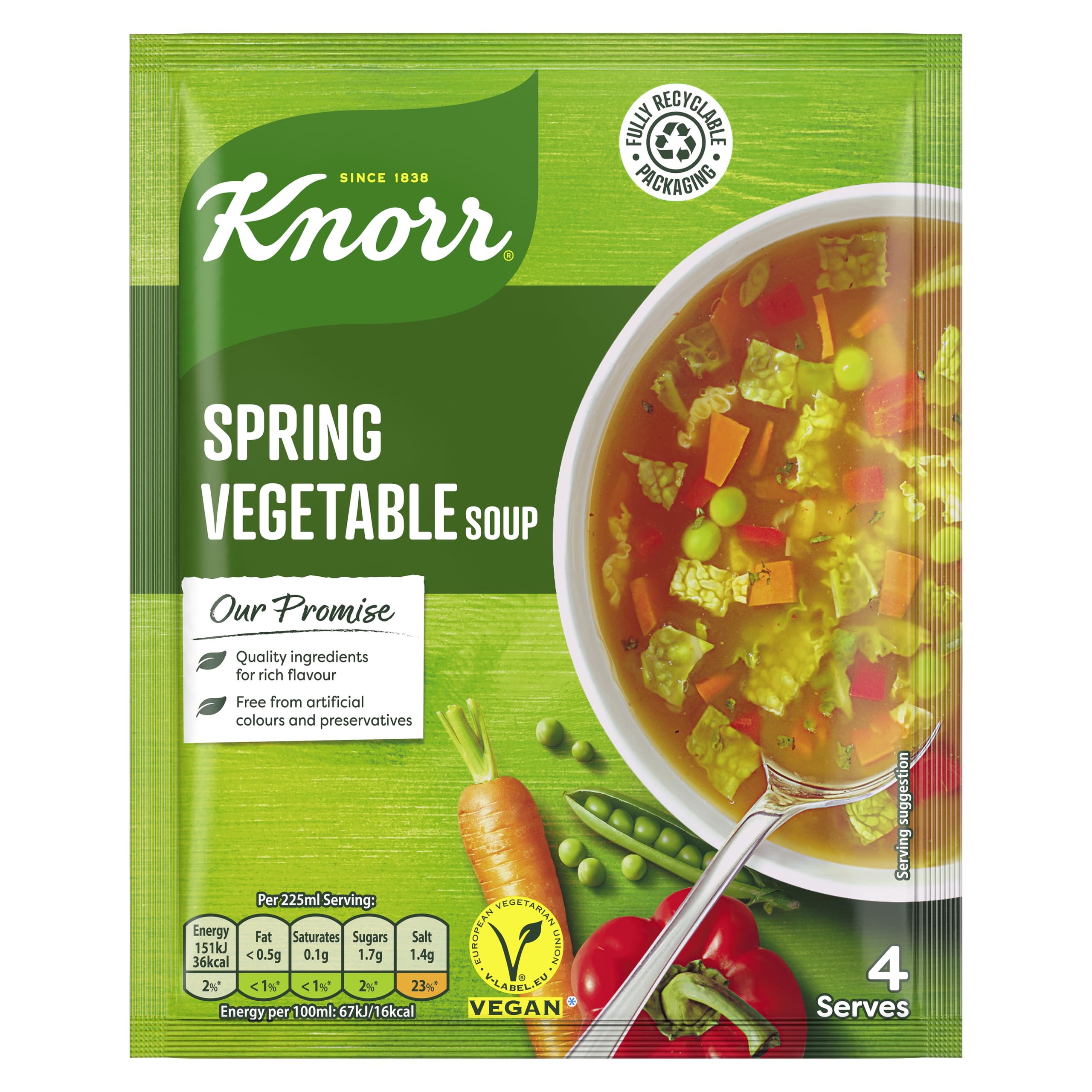 Knorr Florida Spring Vegetable Dry Soup Mix - Vegan, 48g, Makes 4 Portions
