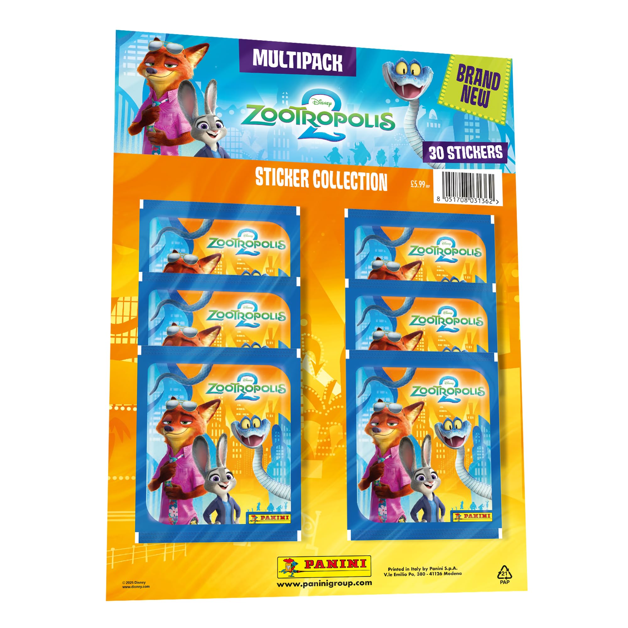 Panini Zootropolis 2 Sticker Collection Multipack - 204 Stickers to Collect