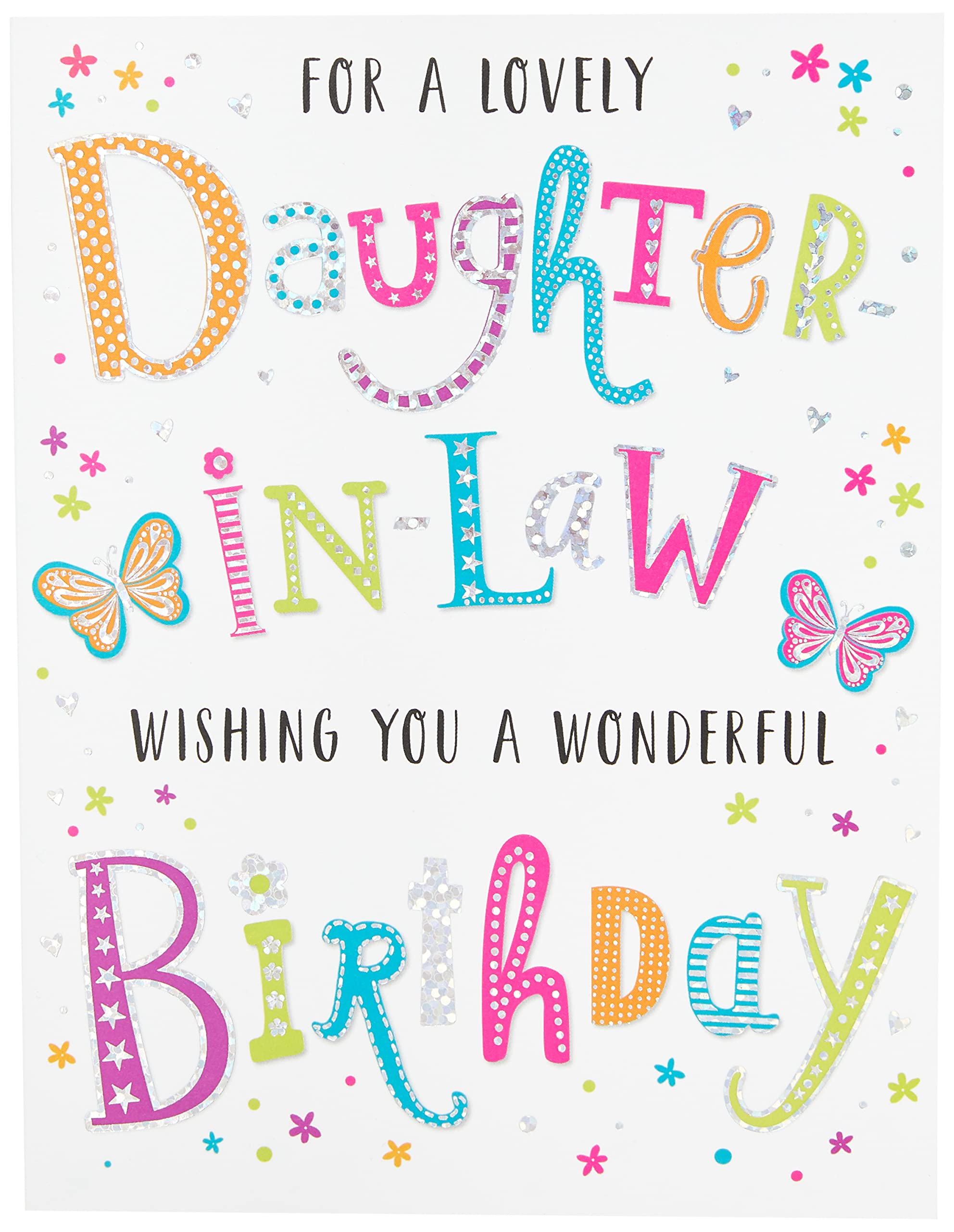 Piccadilly Greetings Daughter In Law Birthday Card | Grey | 8 x 6 inches | Made in the UK